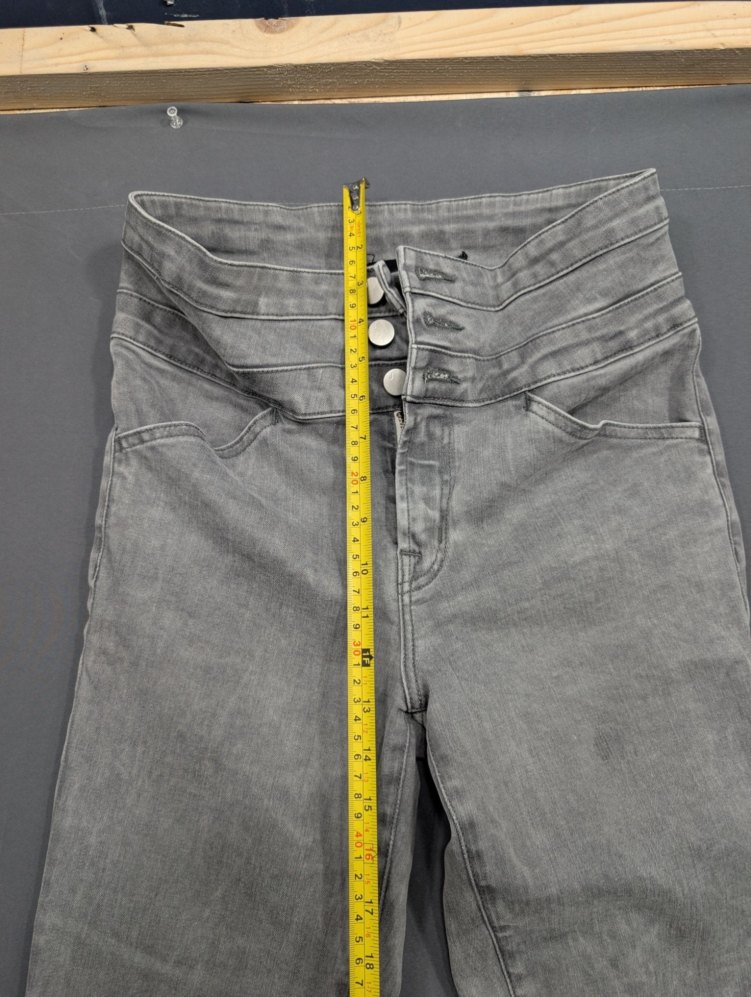 J Brand Women's Gray High-Rise Skinny Jeans Triple Button