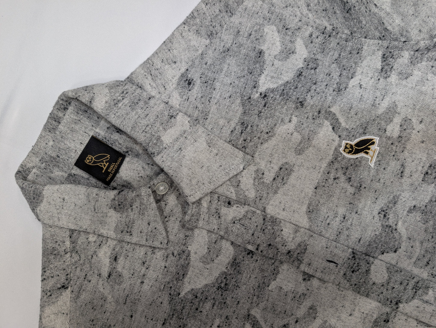 OVO grey camo button-up shirt