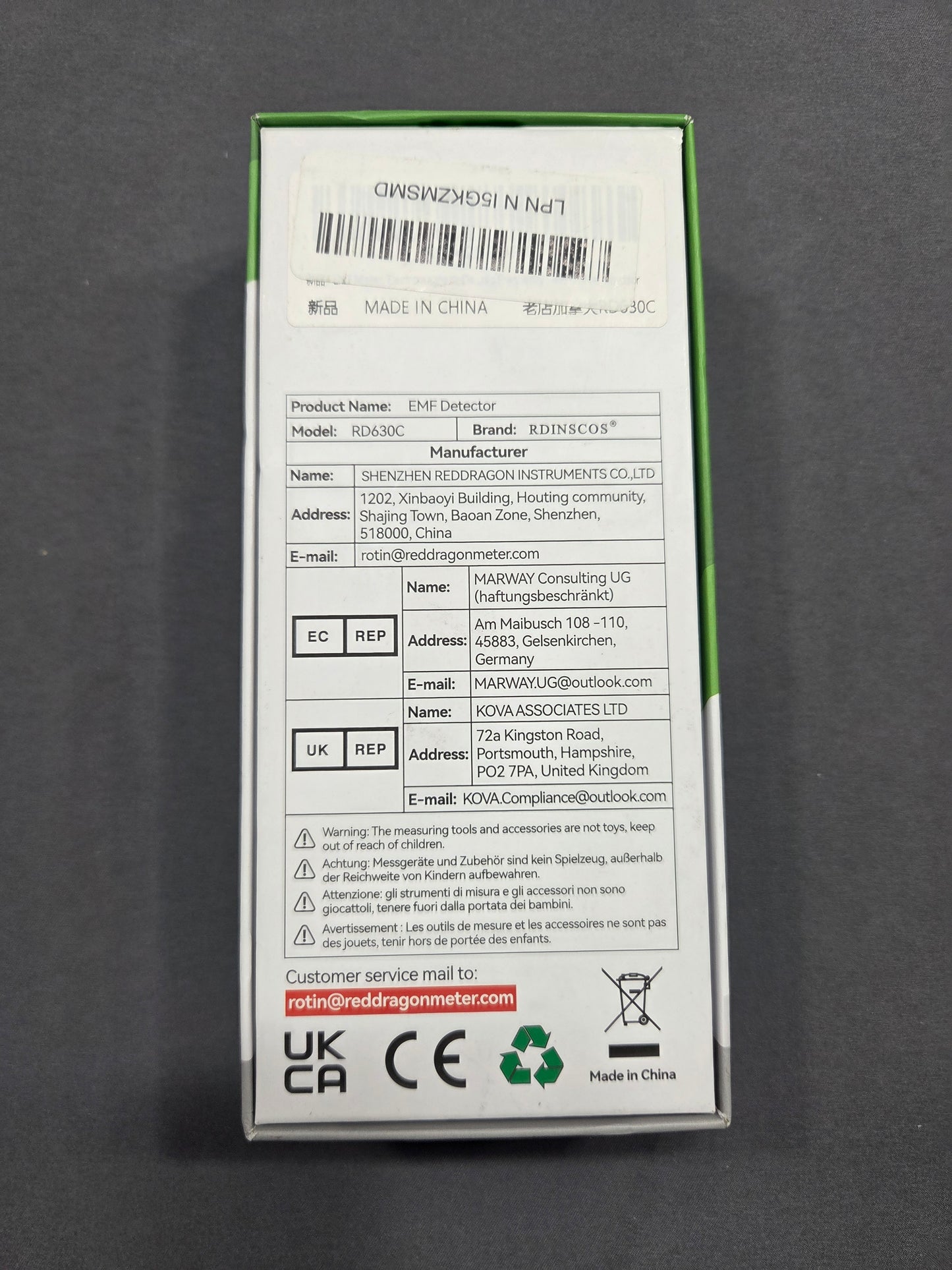 RDINSCOS RD630C EMF Detector 3-in-1 Electric Magnetic RF Field Meter