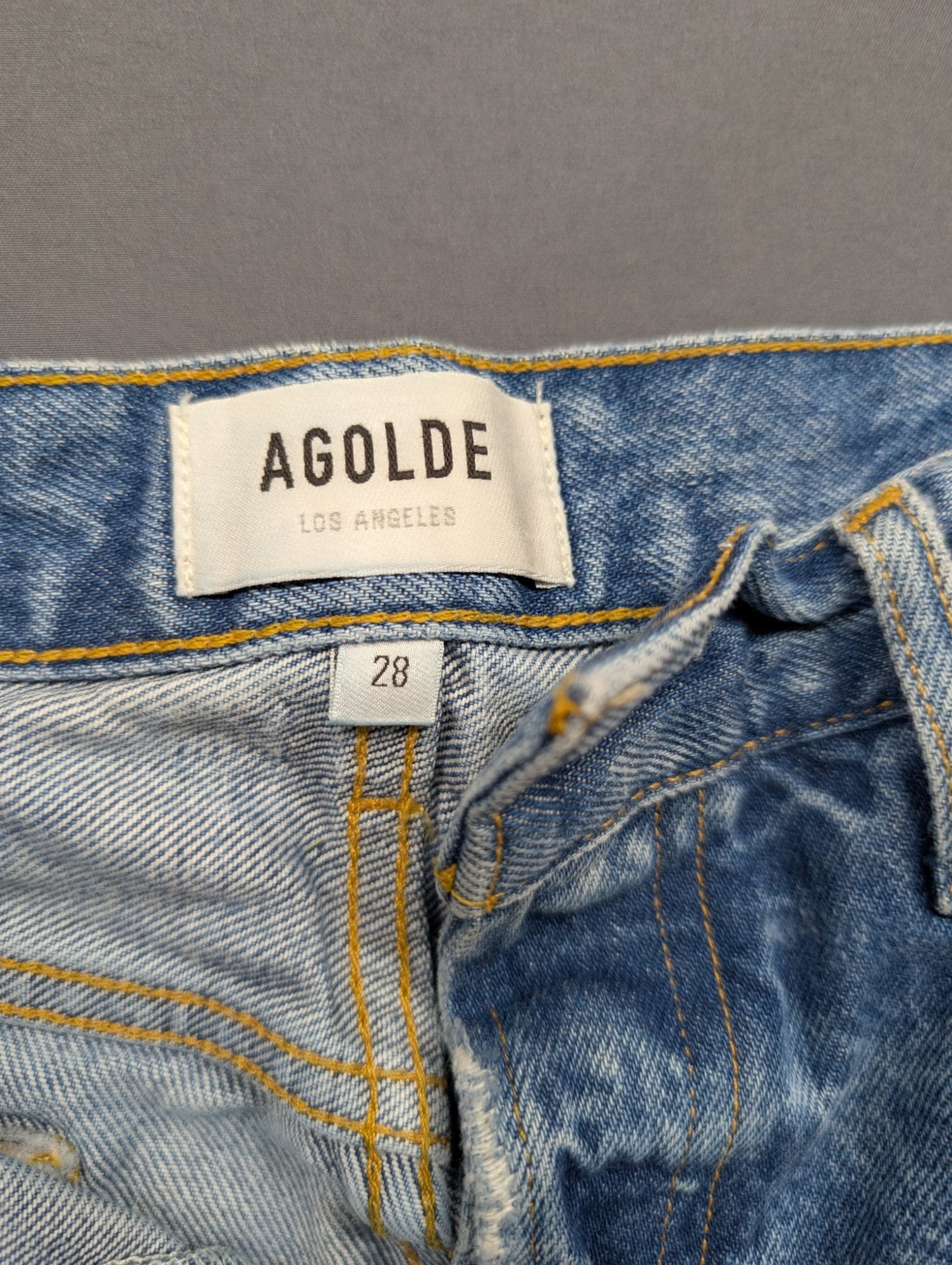AGOLDE Size 28 Women's Denim Cut-Off Shorts Button-Fly Blue Frayed