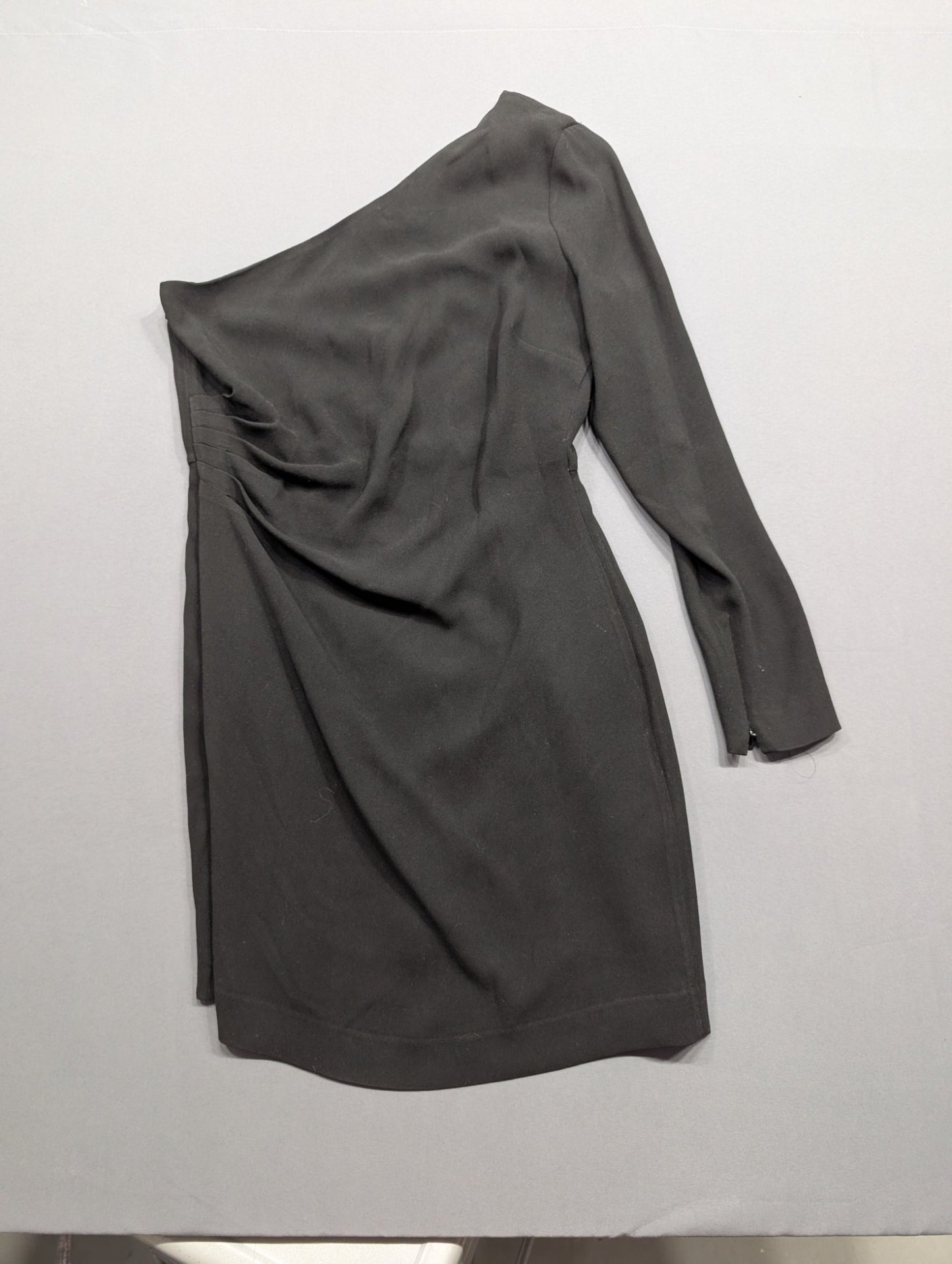 Intermix Black One-Shoulder Mini Dress Size 8 Long Sleeve