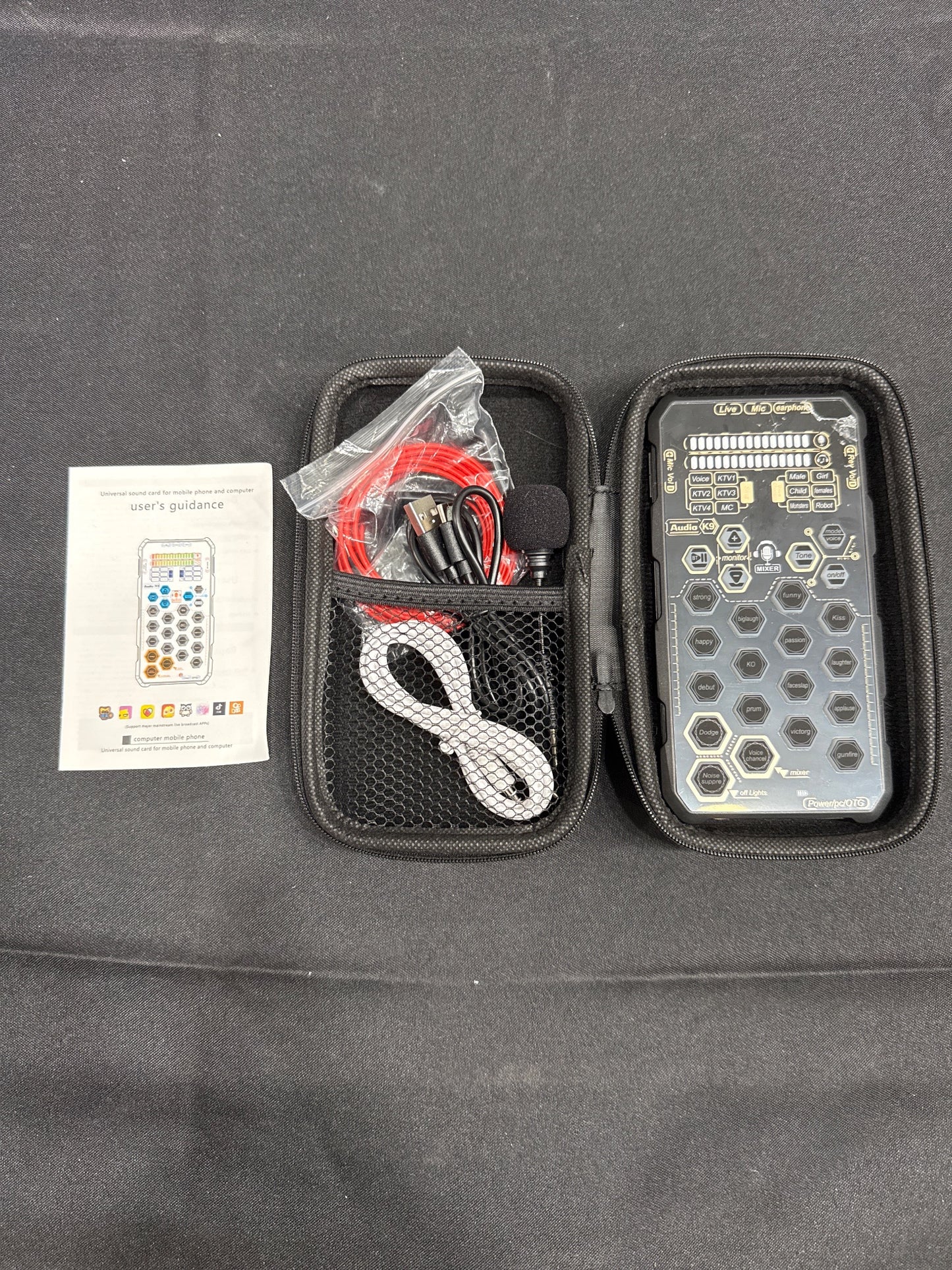 Audio K9 Portable Sound Card Live Streaming Mic Mixer USB OTG
