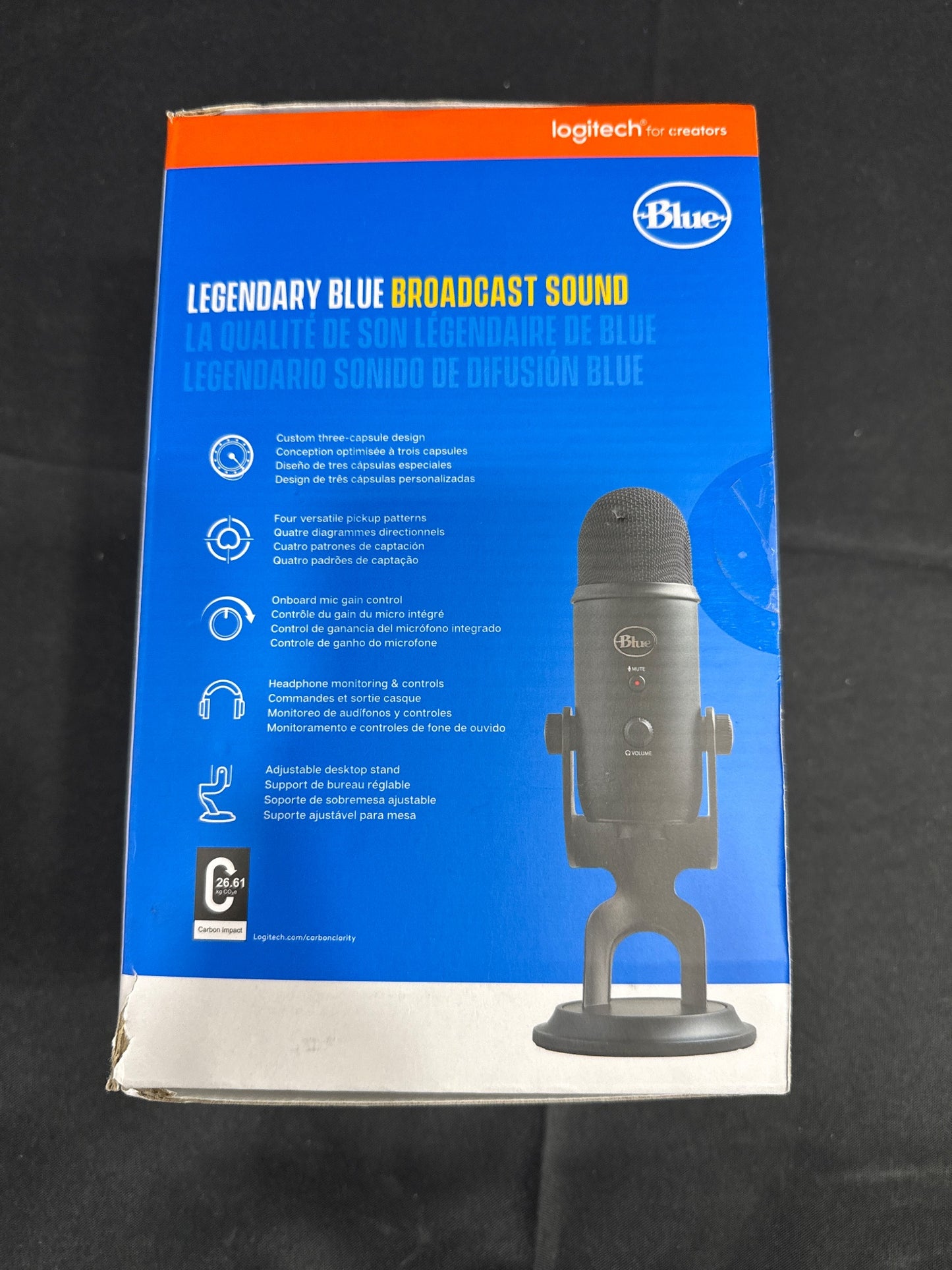 Blue Yeti USB Microphone Black Premium Multi-Pattern Open Box