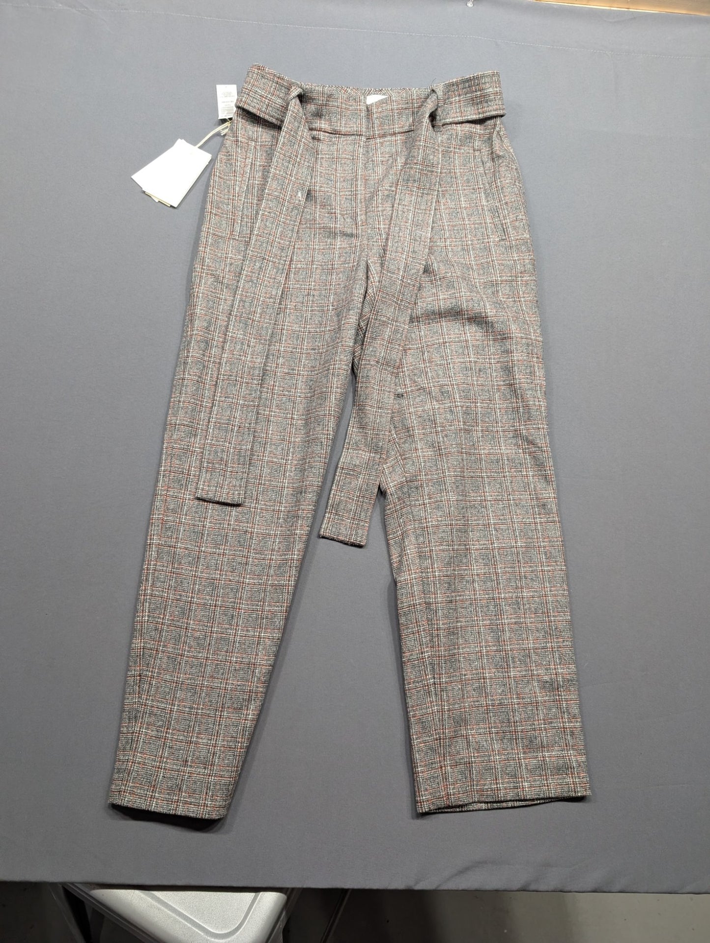 Wilfred Catherine Plaid Tie-Front Trousers Size 2 Alpaca Blend