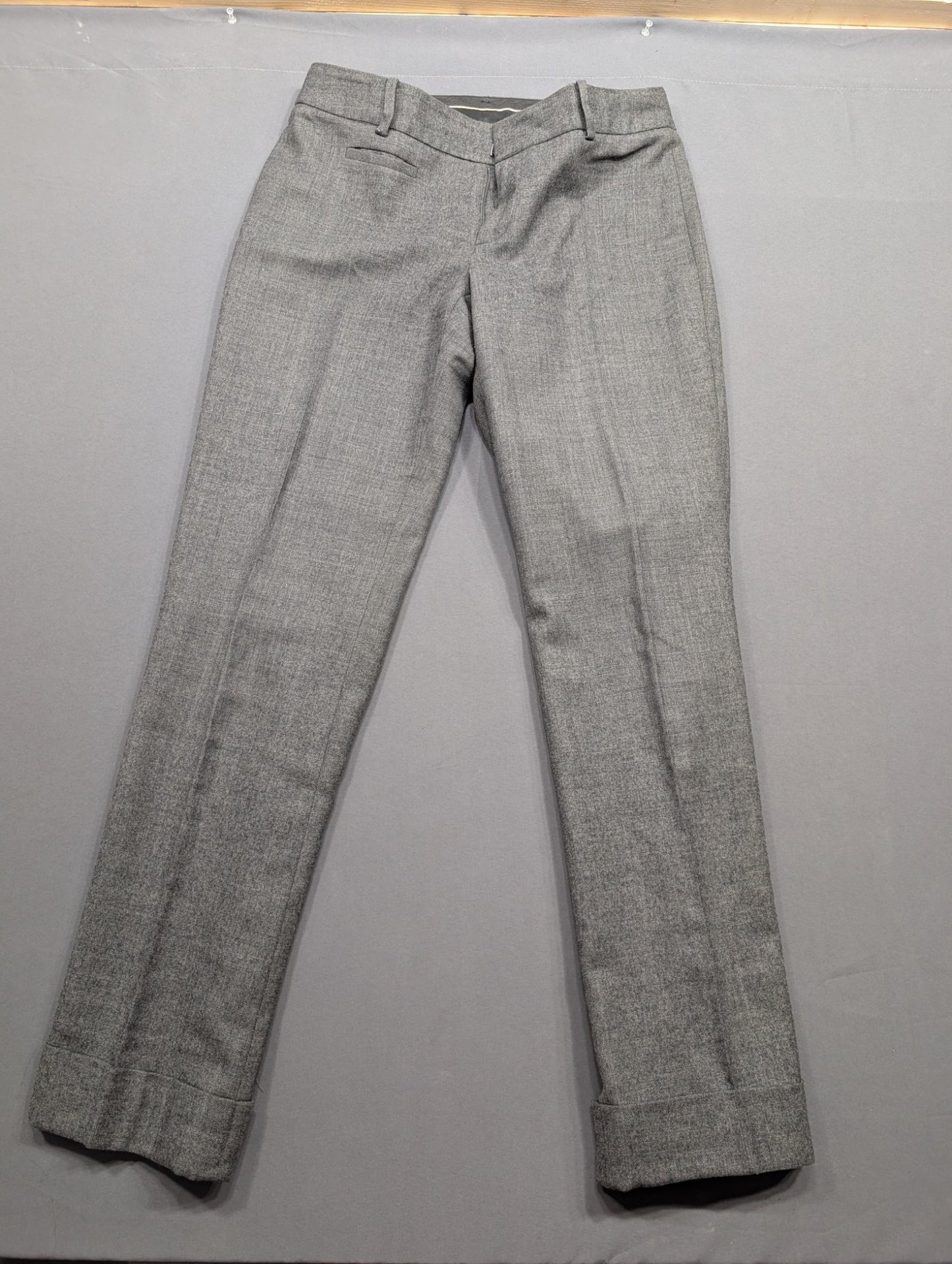 Club Monaco Women's Size 4 Grey Wool Blend Dress Trousers Cuffed