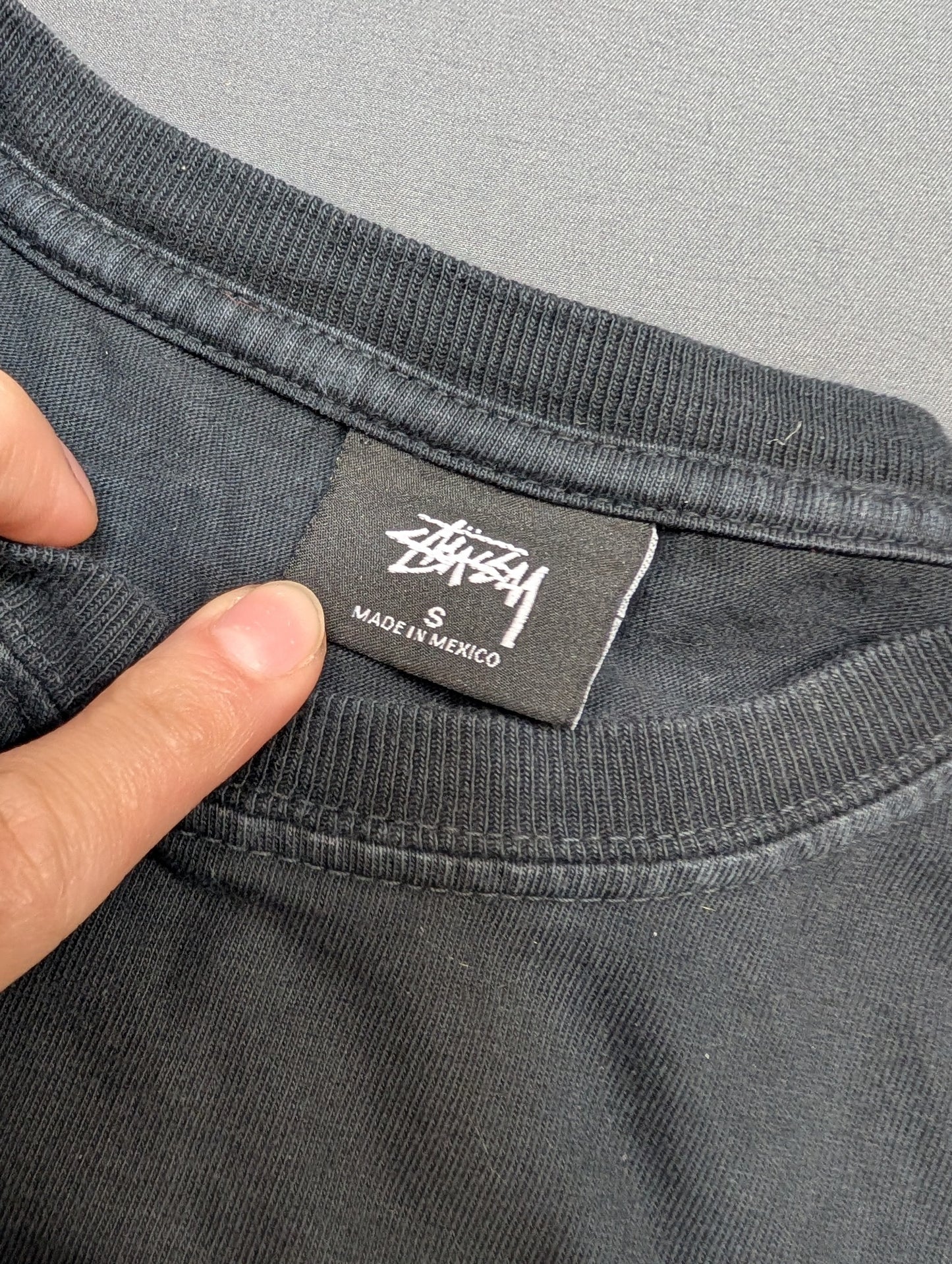 Stussy Increase the Peace Tee Faded Black Graphic T-Shirt Size S