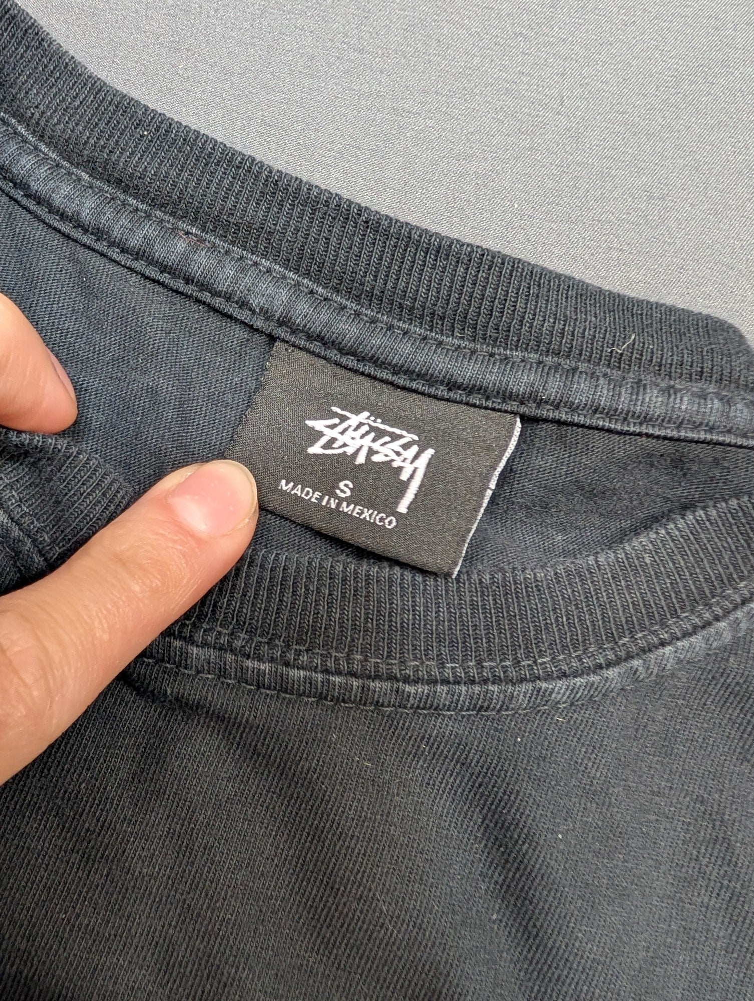 Stussy Increase the Peace Tee Faded Black Graphic T-Shirt Size S