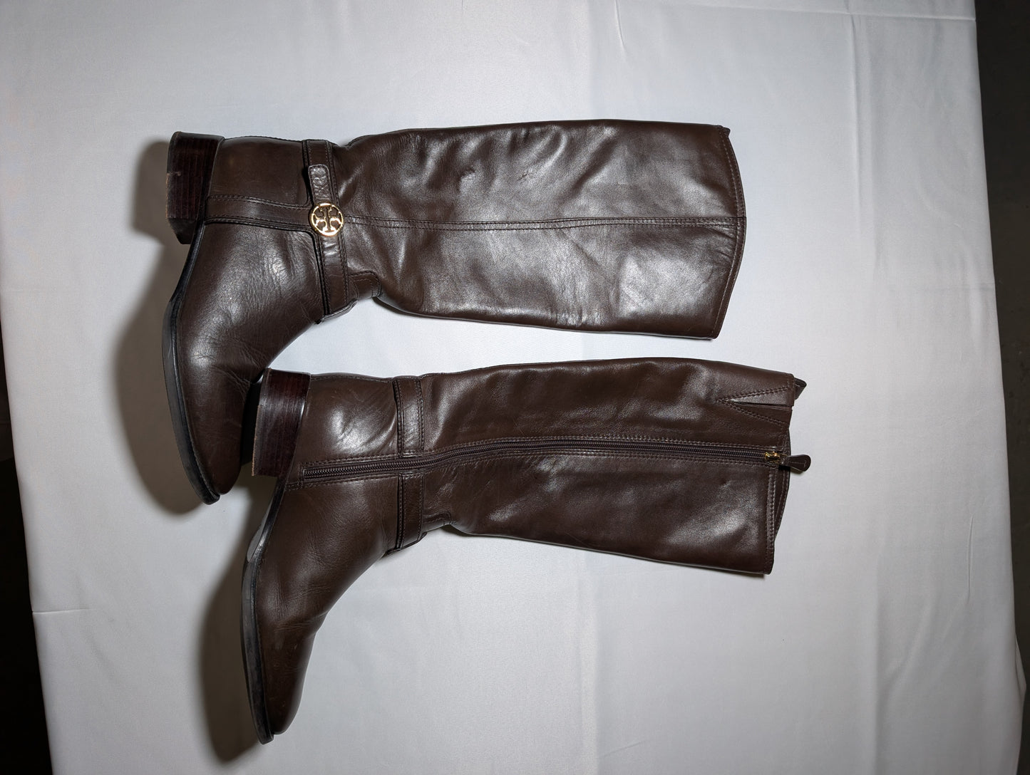 Like new Tory Burch brown leather riding boots