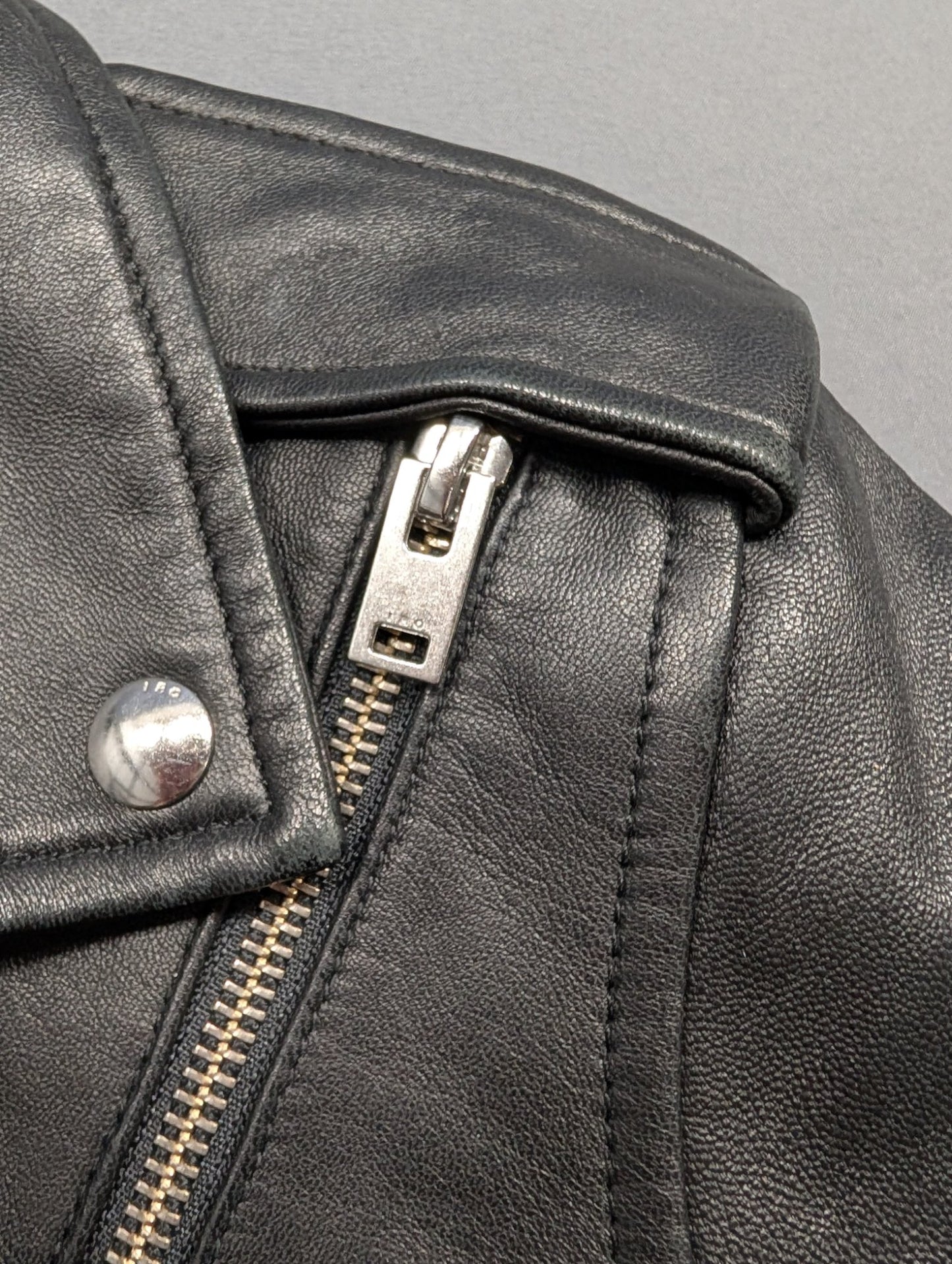 IRO Paris Yazxkpe Leather Moto Biker Jacket Black Women's Sz 38