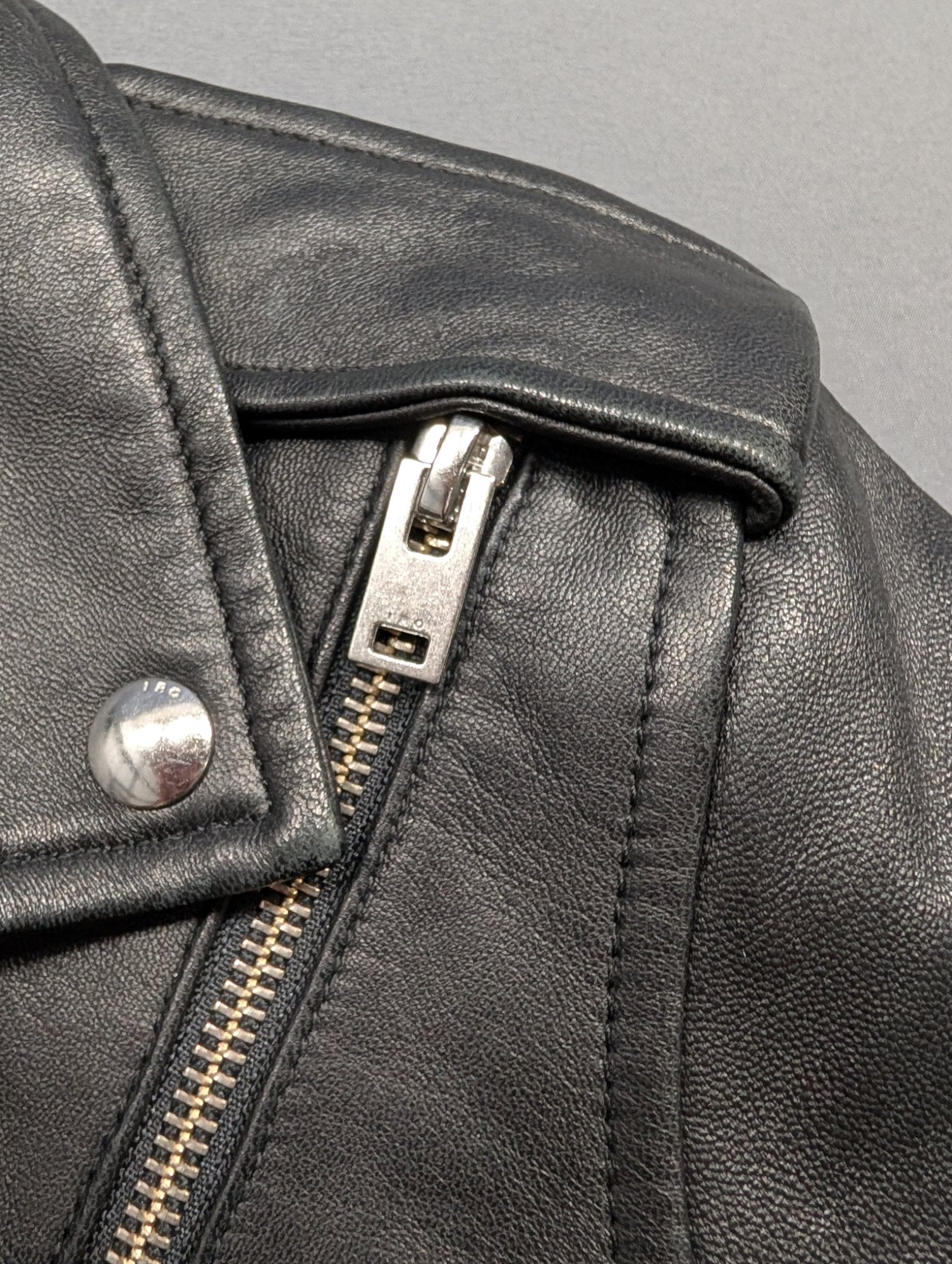 IRO Paris Yazxkpe Leather Moto Biker Jacket Black Women's Sz 38