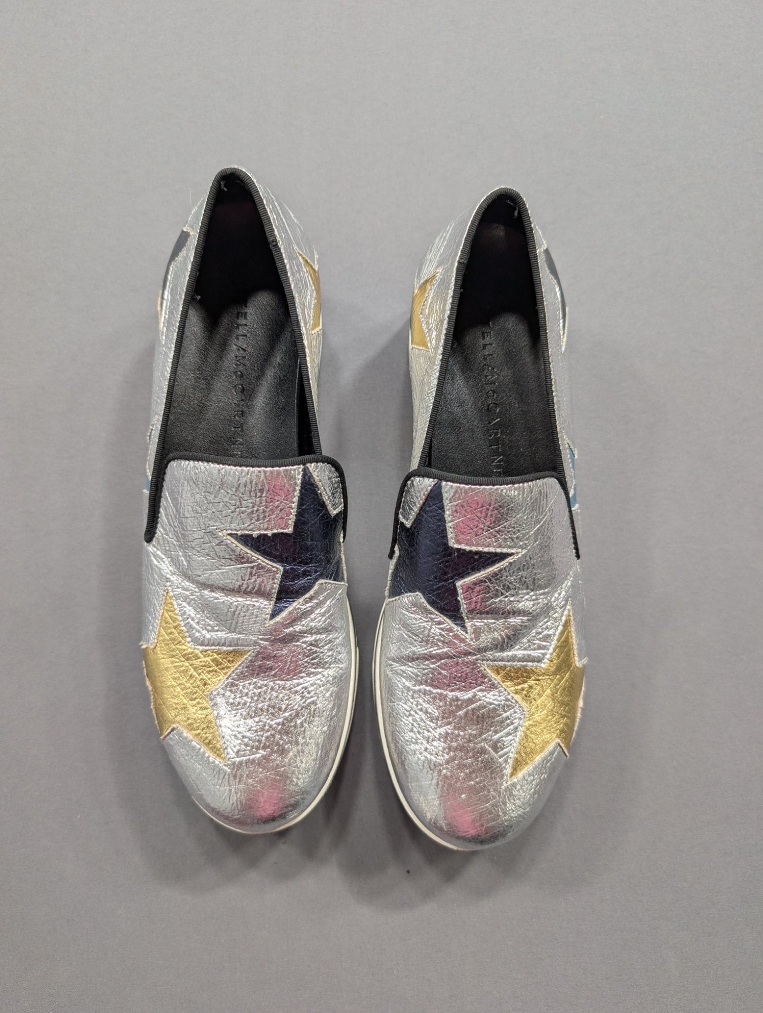 Stella McCartney Binx Star Slip-On Sneaker Silver Metallic