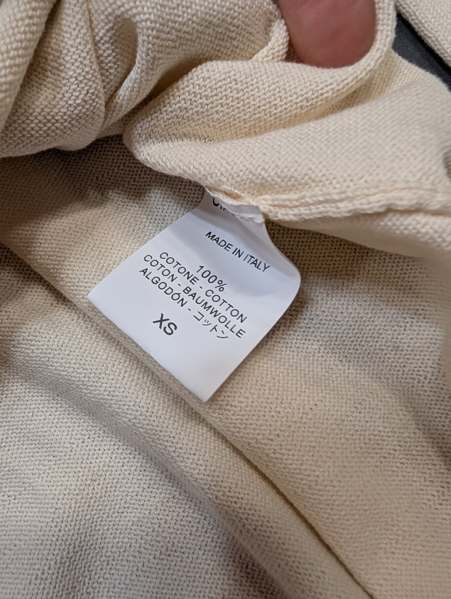 Laboratorio Women's Cotton Knit Cardigan Cream V-Neck Button XS Italy