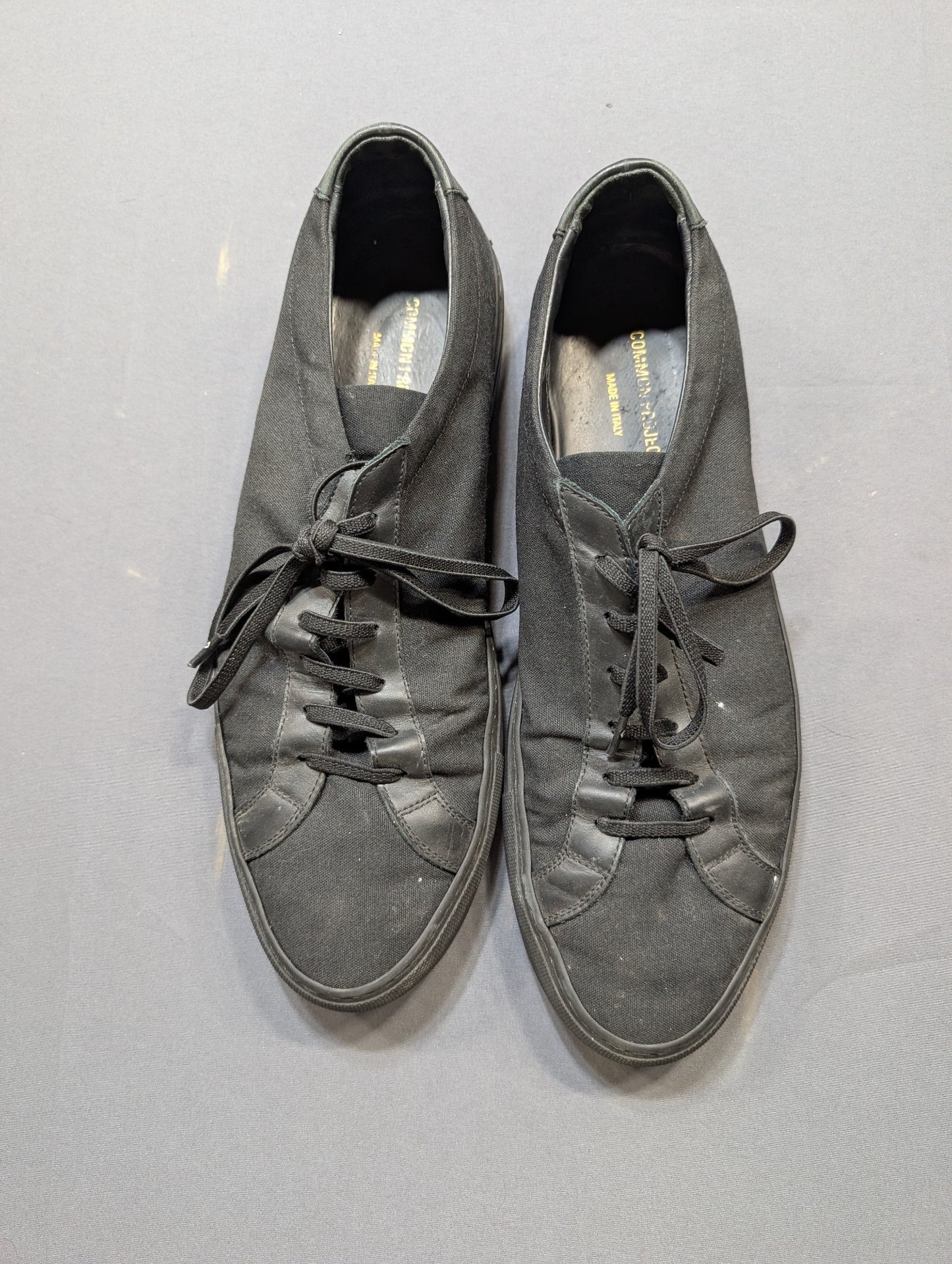 Common Projects Achilles Low Canvas Sneaker Black Men's Sz 43