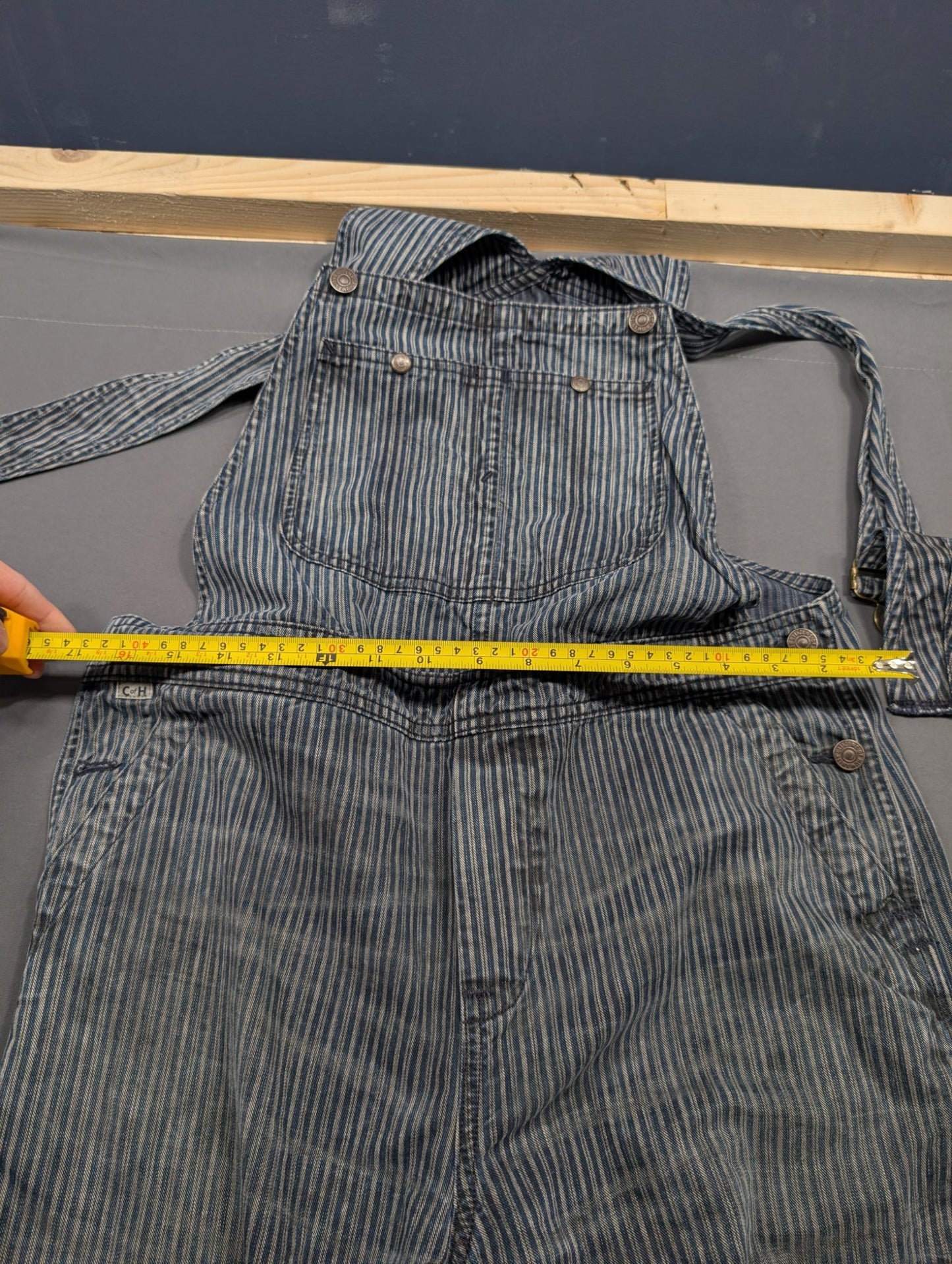 Citizens of Humanity Striped Denim Overalls Hickory Stripe