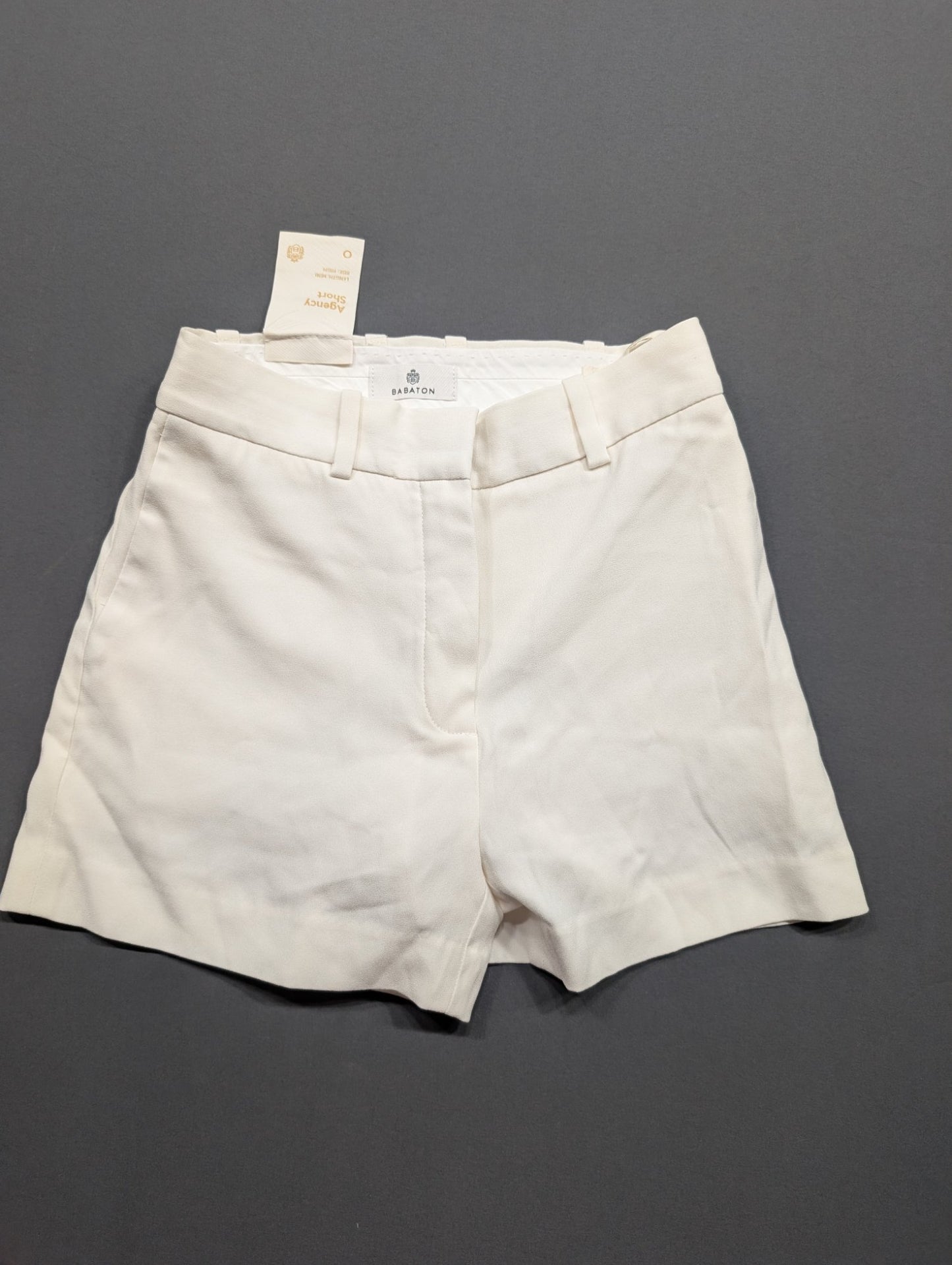 Babaton Agency Short White High-Waist Shorts Sz 0 NWT