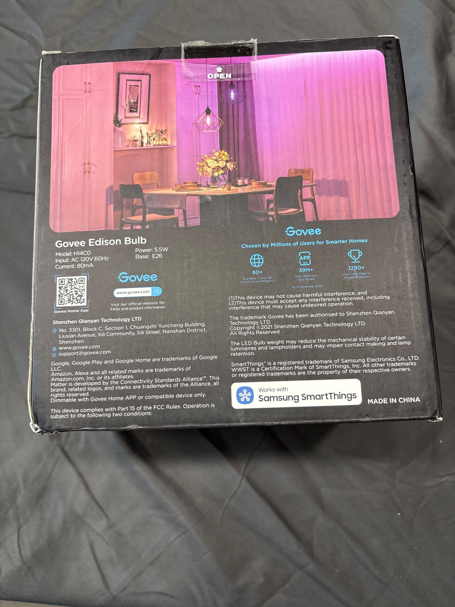 Govee ST19 Edison Smart LED Bulb 4-Pack 500lm Color 5.5W E26