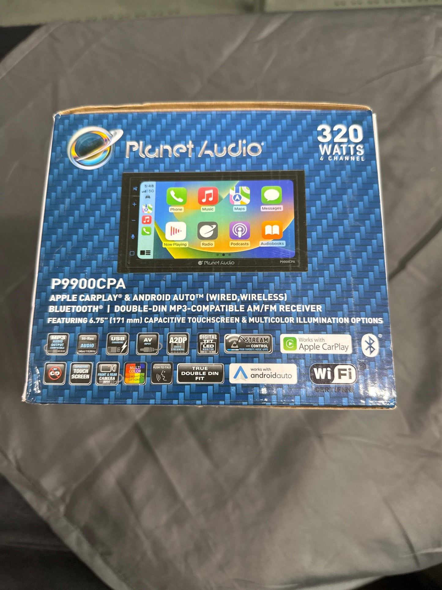 Planet Audio P9900CPA Double DIN CarPlay Android Auto Car Stereo 6.75"