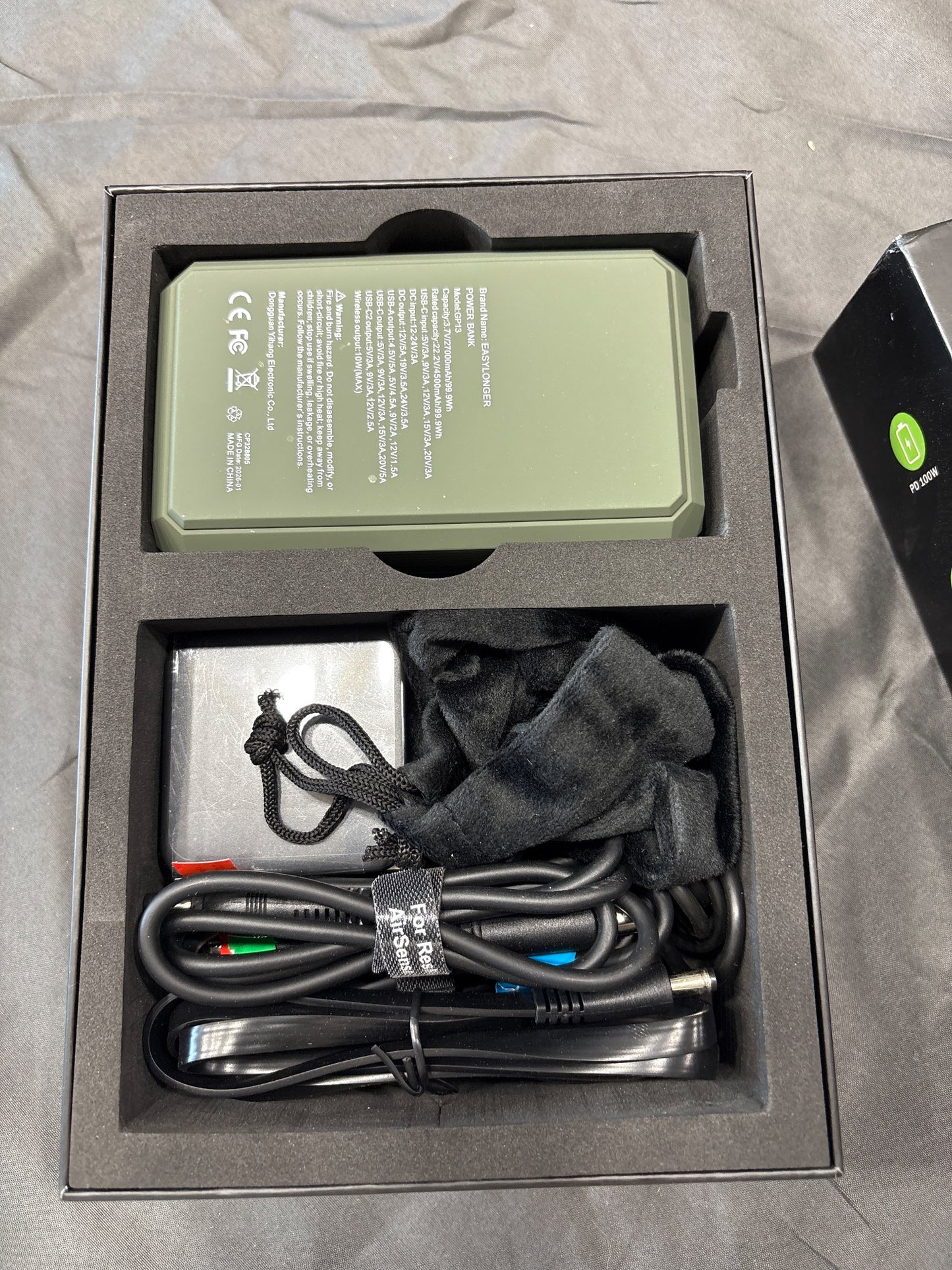 EasyLonger ES270 CPAP Travel Battery 27000mAh 99.9Wh Open Box