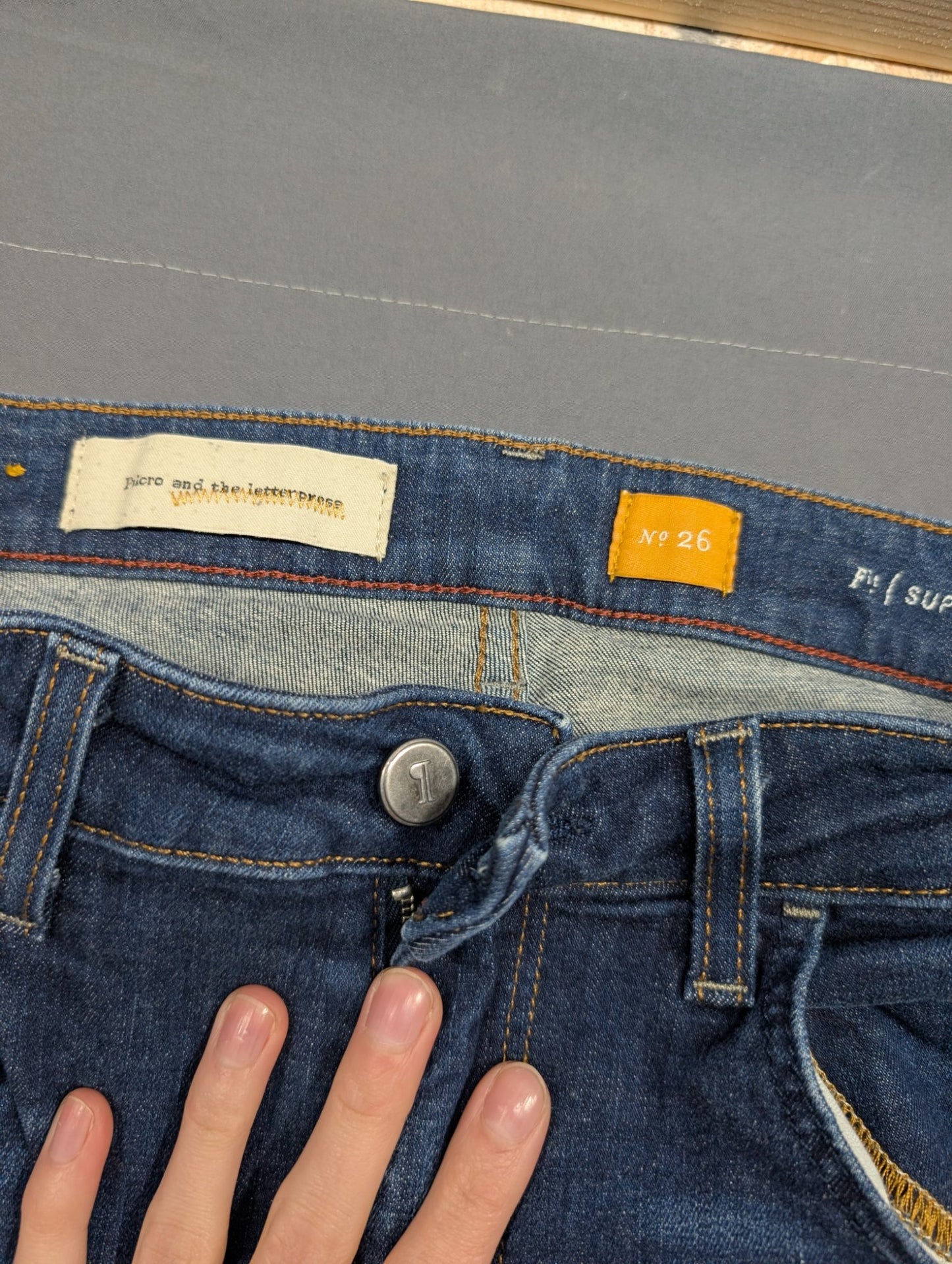 Picro & The Letterpress No 26 Superscript Slim Jeans Sz 26