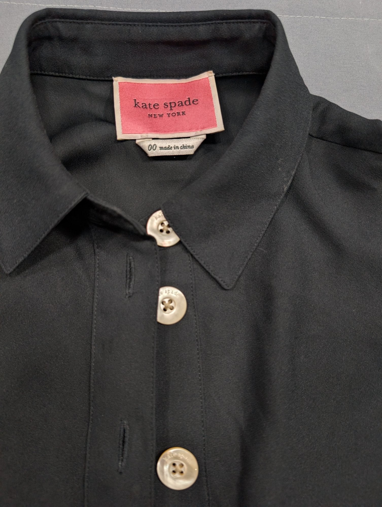 Kate Spade New York Black Button-Front Midi Shirtdress Size 00