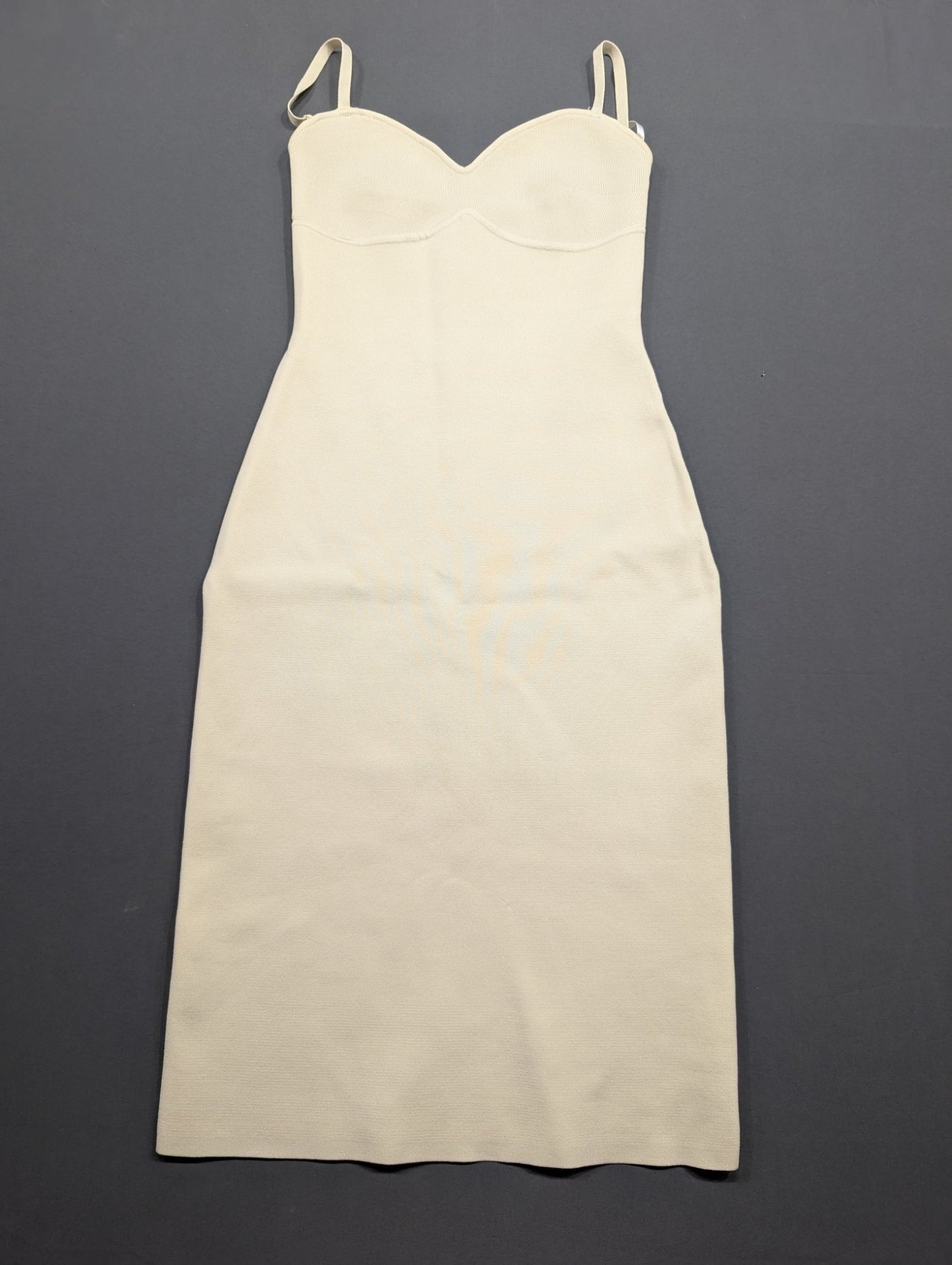 Babaton Cream Bustier Bodycon Midi Dress Size S Spaghetti Strap