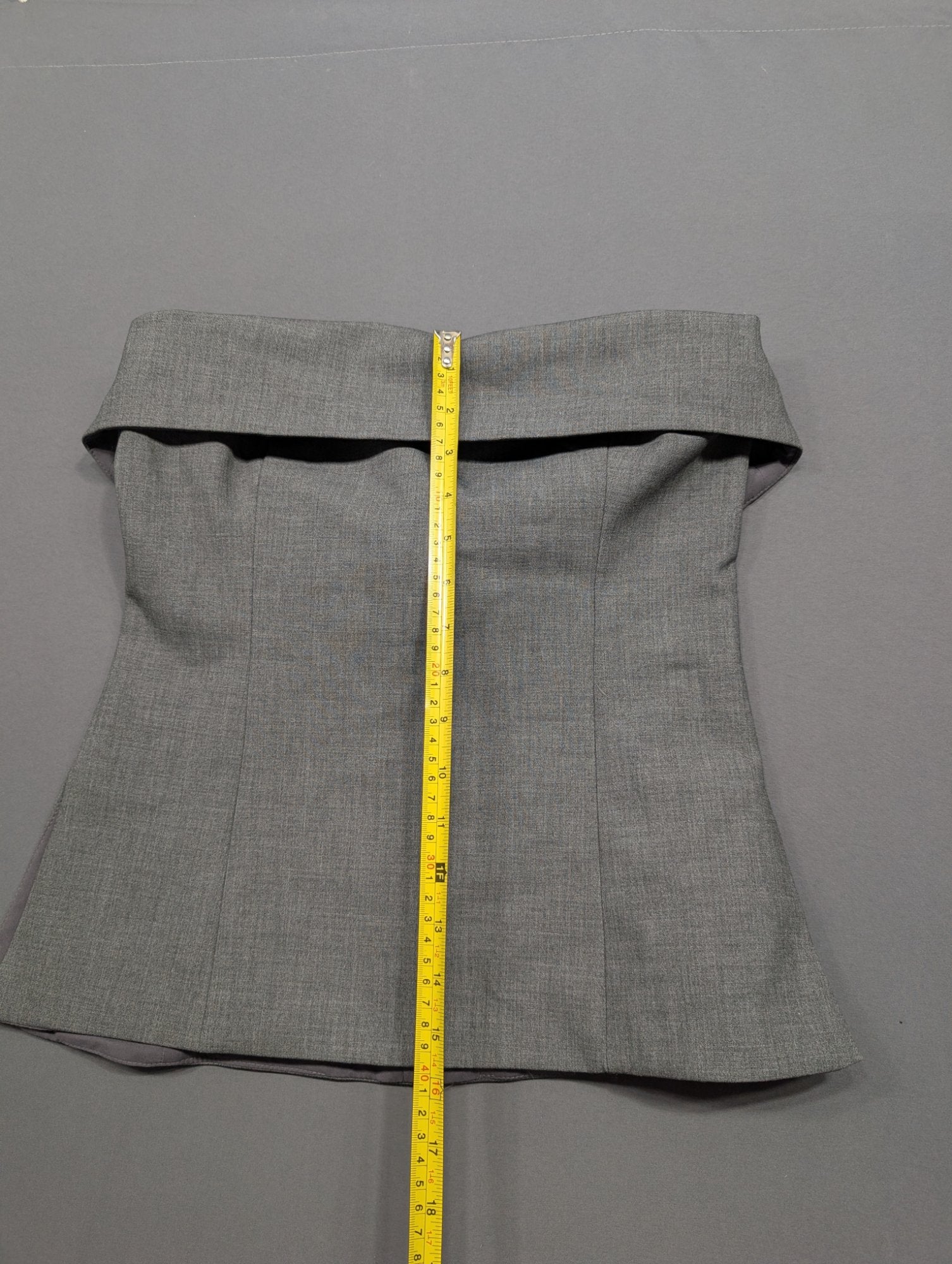Babaton Size 8 Grey Strapless Corset Top Structured Blazer