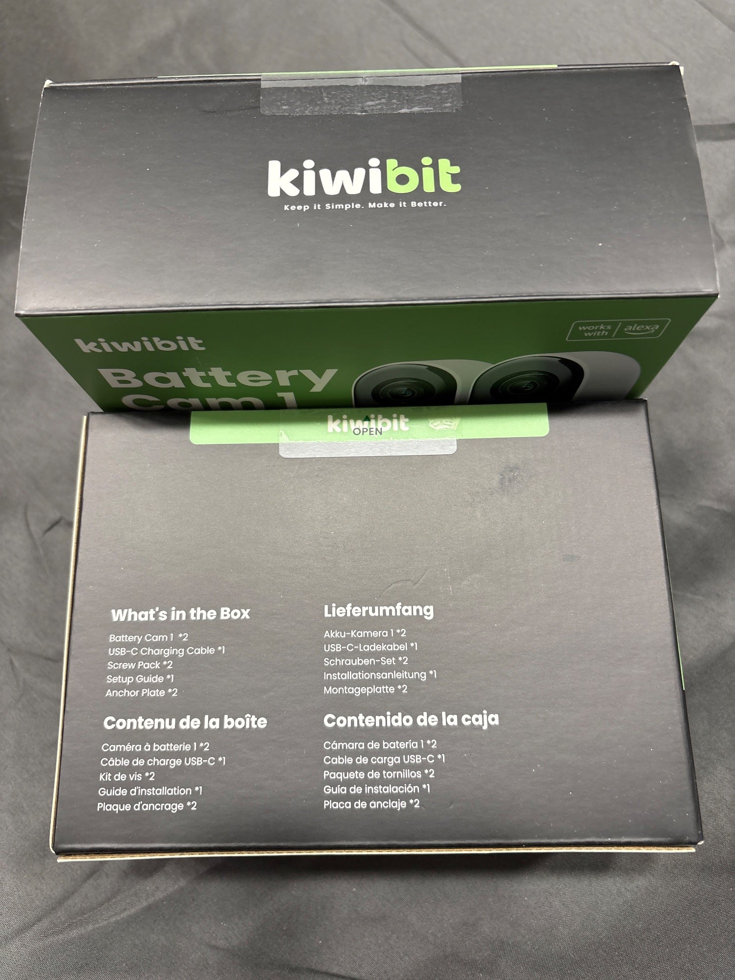Kiwibit Battery Cam 1 Wireless Security Camera 4-Pack 2K HD