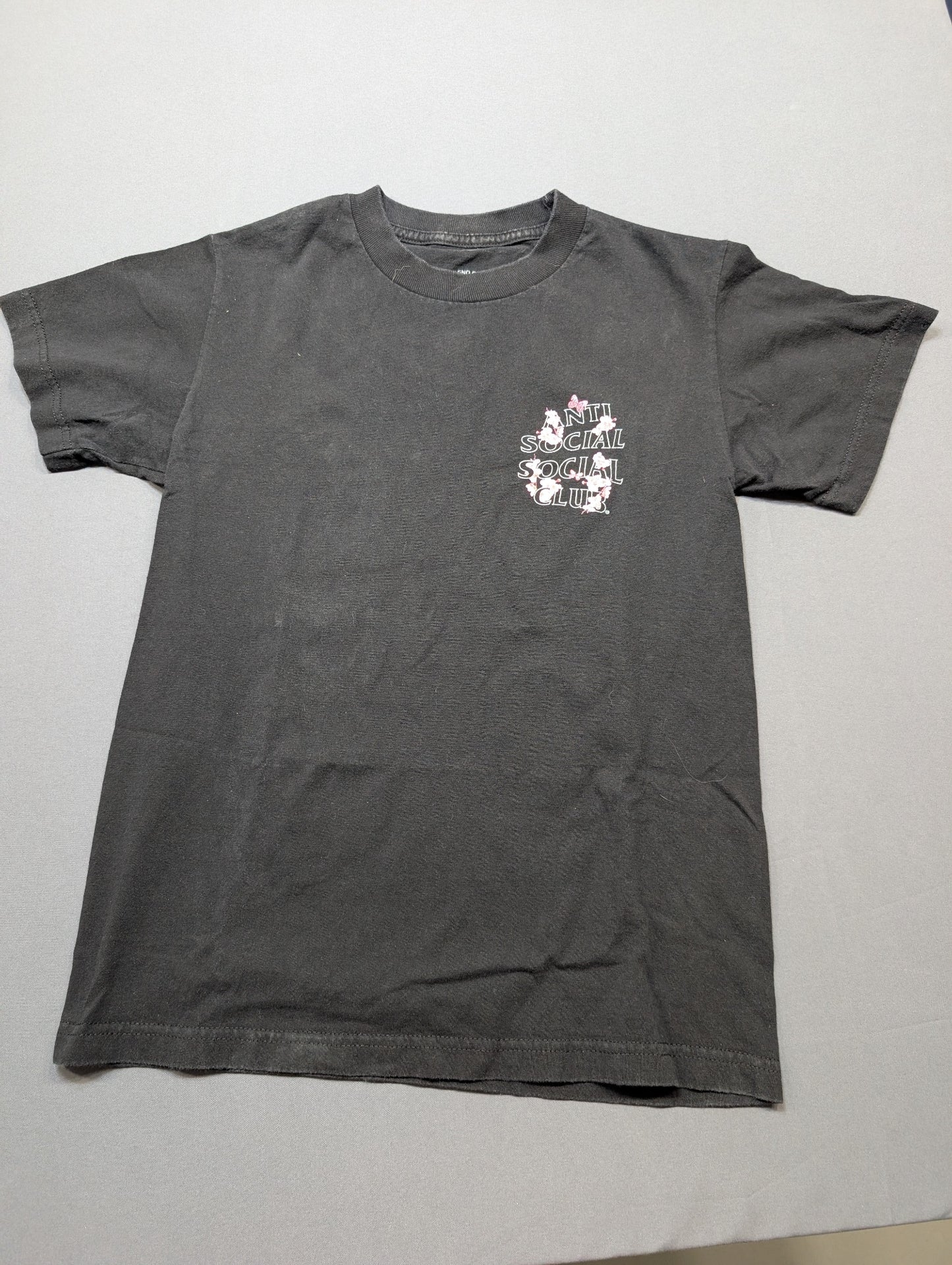 Anti Social Social Club Cherry Blossom Tee Black T-Shirt Size S