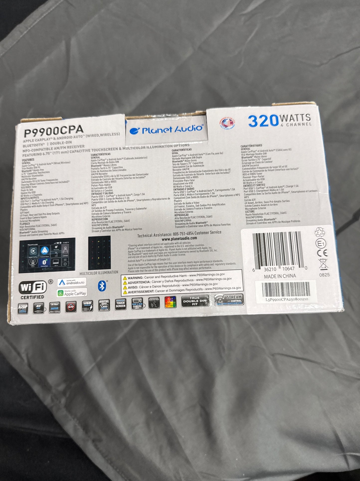 Planet Audio P9900CPA Double DIN Car Stereo for Apple CarPlay