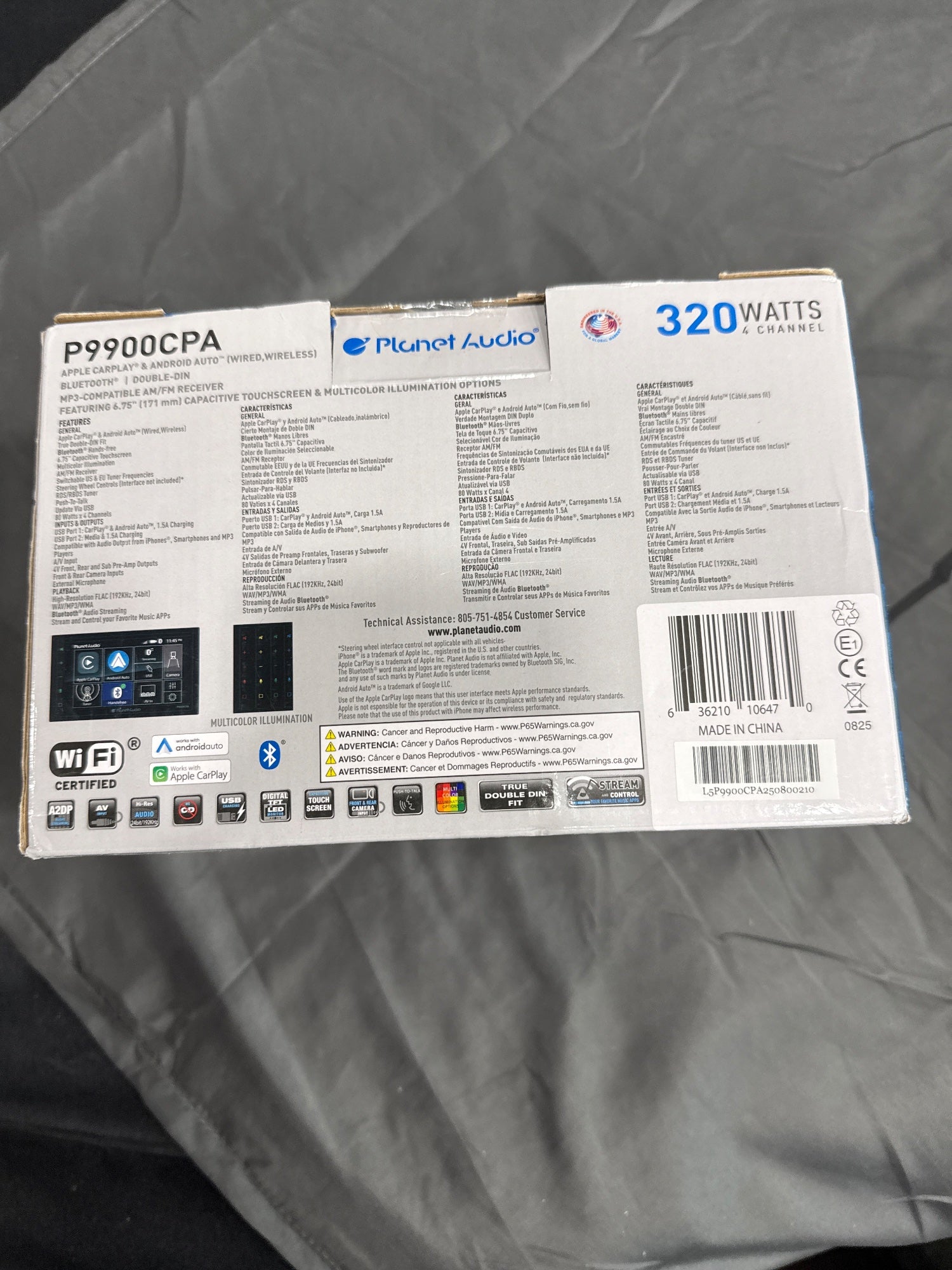Planet Audio P9900CPA Double DIN Car Stereo for Apple CarPlay