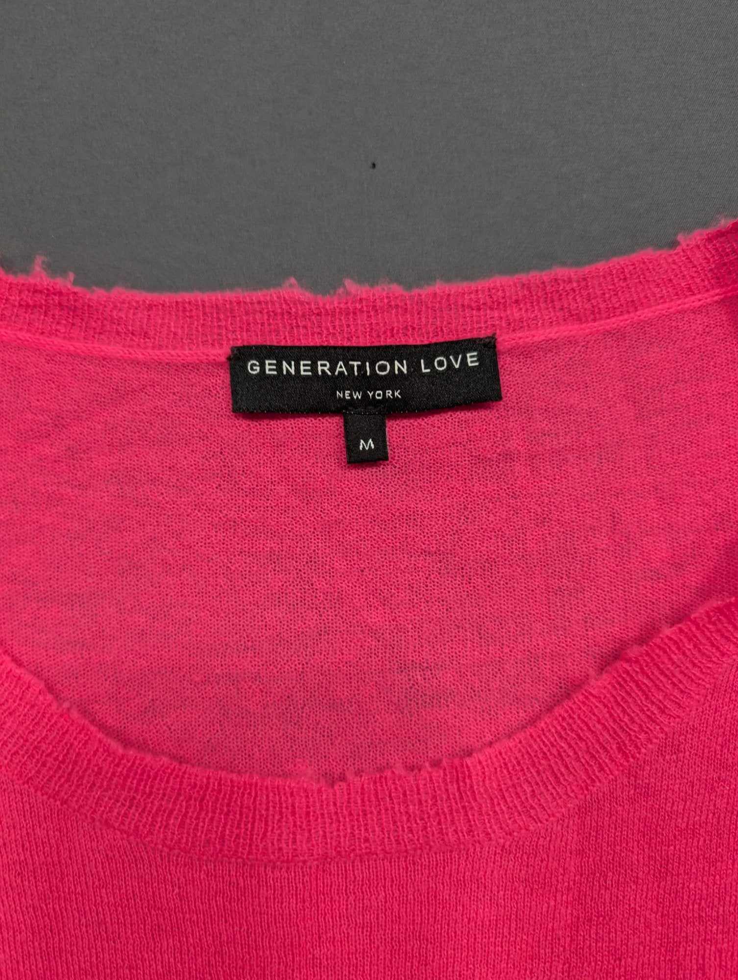 Generation Love NY Women's Pink LOVE Knit Long Sleeve Top M