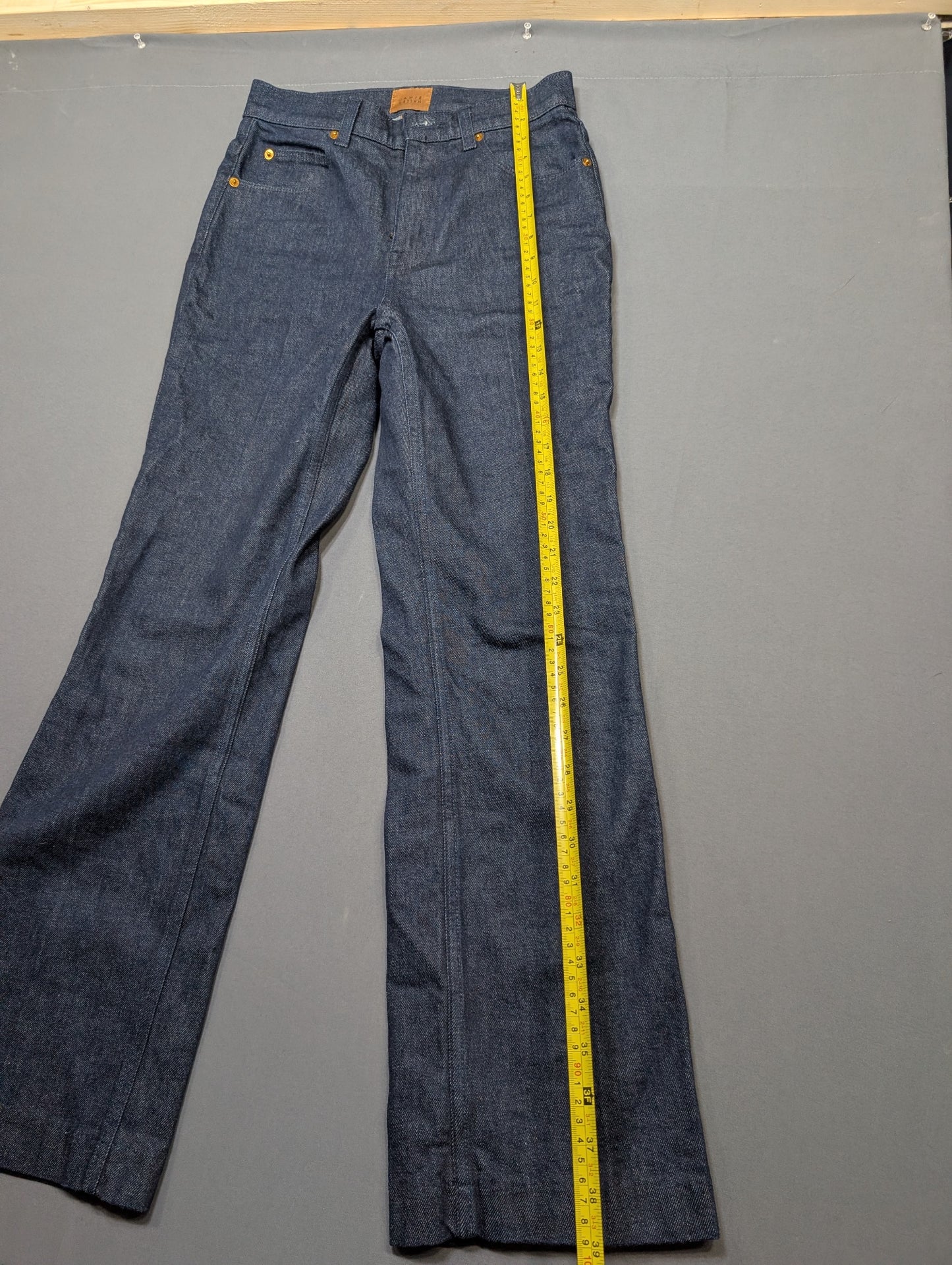 Jamie Haller Women's High-Rise Flare Jeans Dark Wash Size 26 Made USA