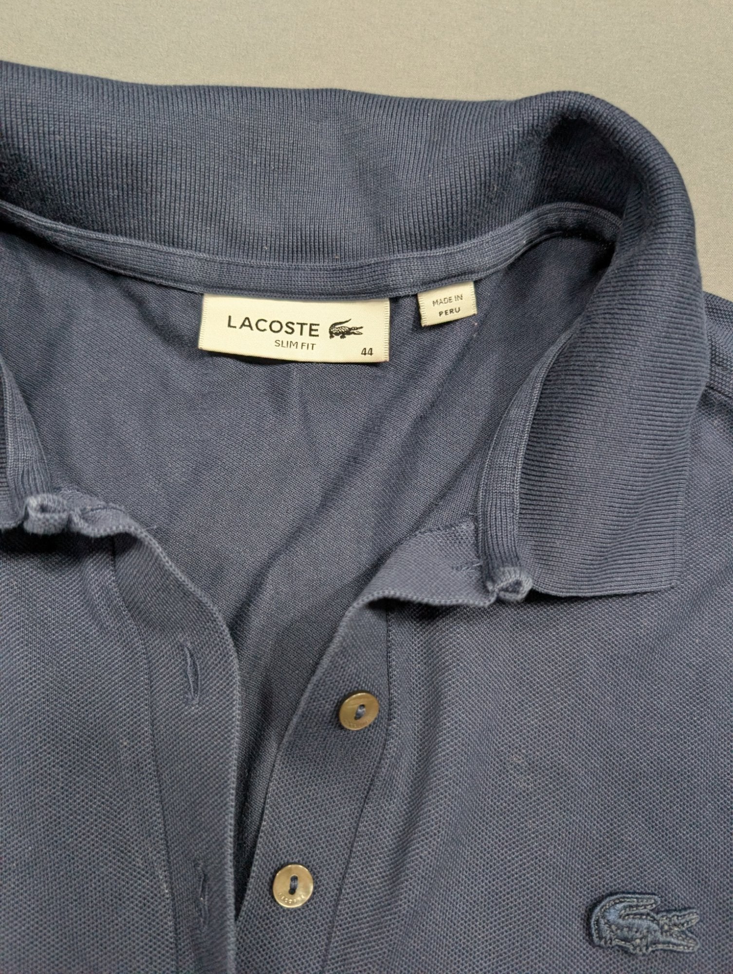Lacoste Slim Fit Polo Dress Navy Blue Size 44 Women's Mini
