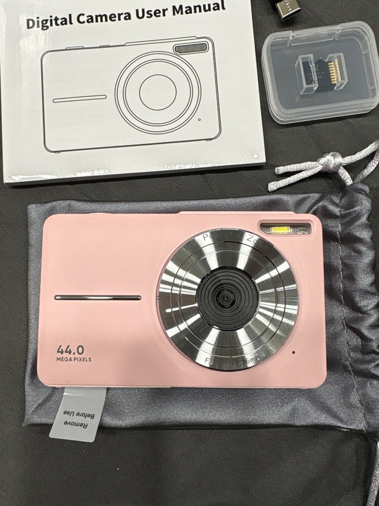 Better Life 44MP Digital Camera 16x Zoom Pink w/ SD Card & Battery