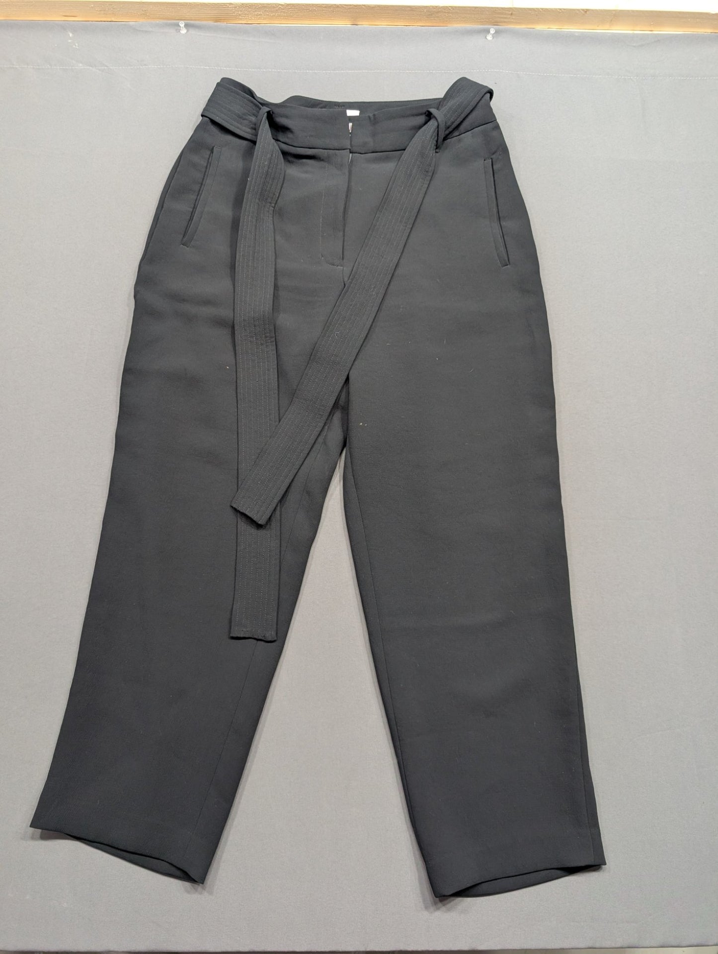 Wilfred Black Belted High-Rise Trousers Size 12 Ankle Pants