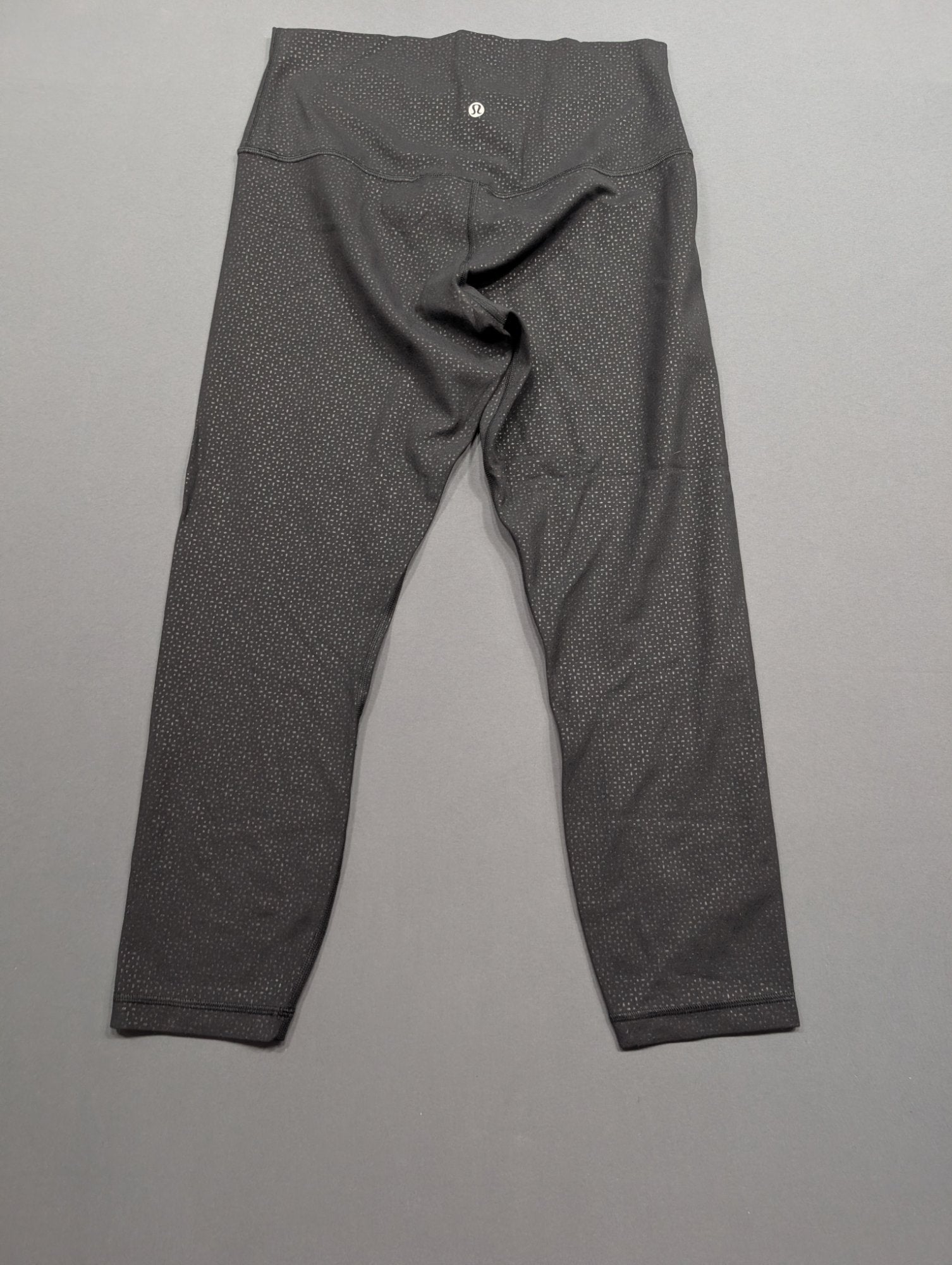 Lululemon Women's Cropped Leggings Size 10 Grey Dot Print High Rise