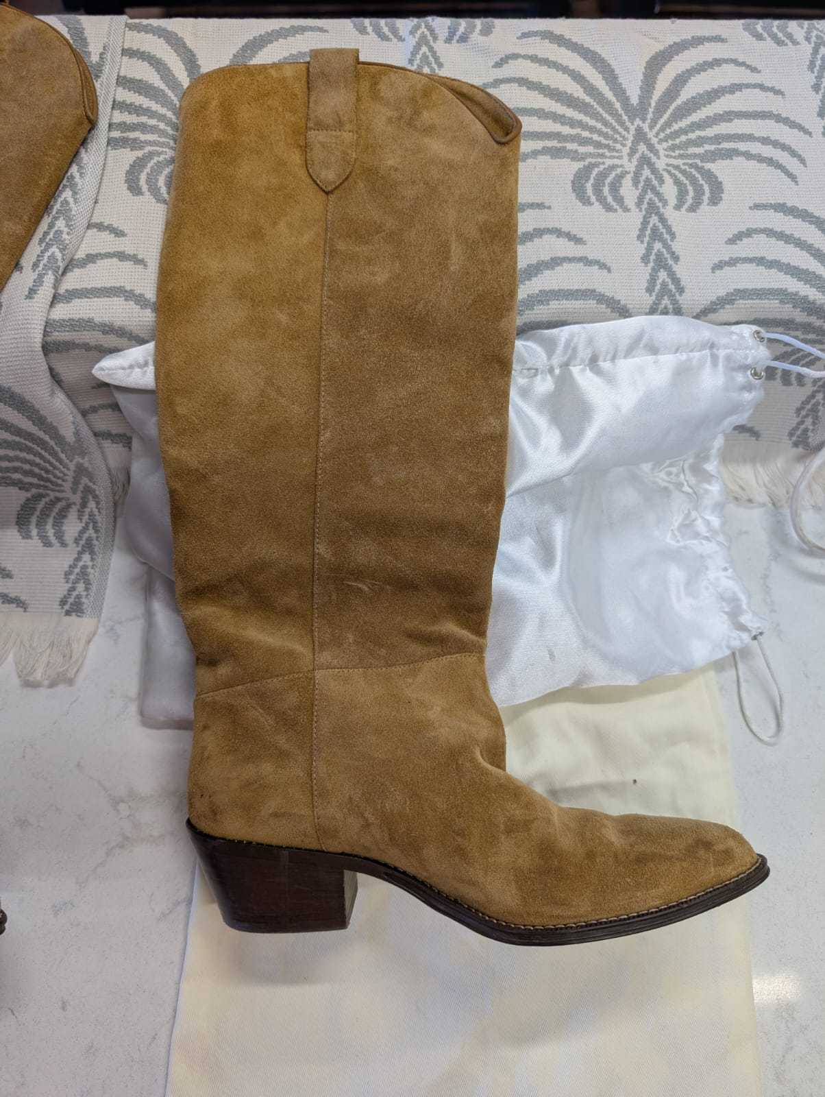 Banana Republic tan suede knee-high boots, size 8