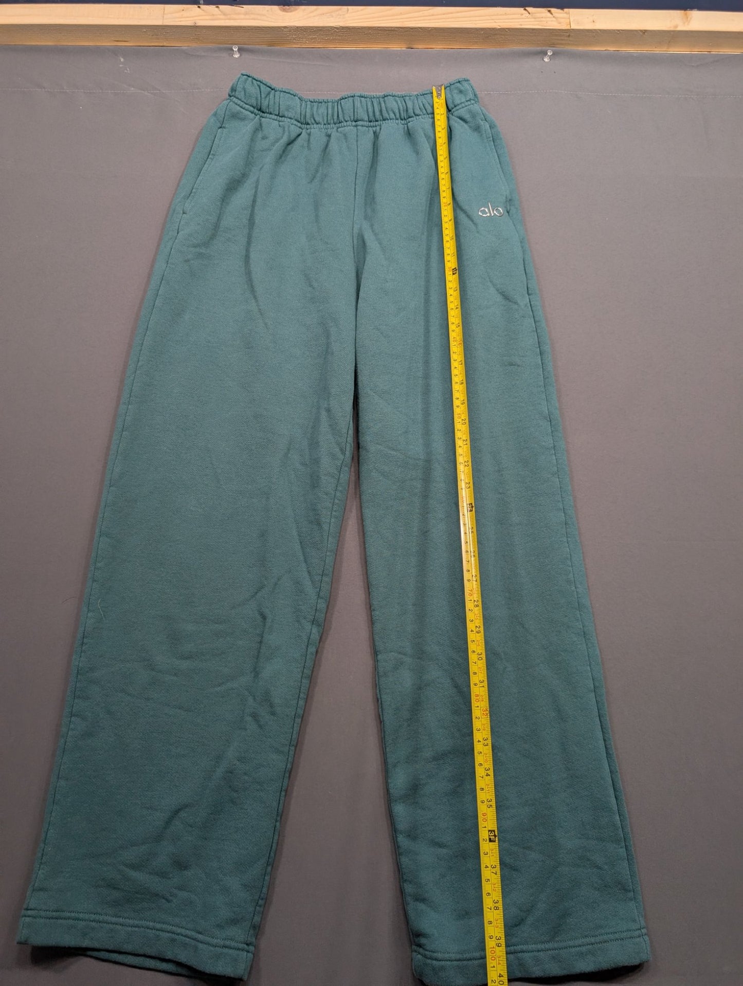 Alo Yoga Wide Leg Sweatpants Fleece Lounge Pants Teal Size S