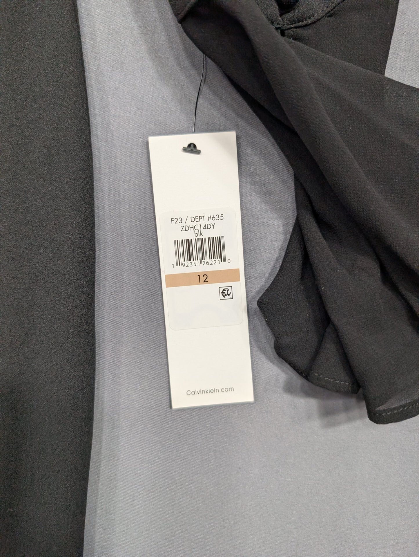 Calvin Klein Black Bell Sleeve Sheath Dress Size 12 NWT