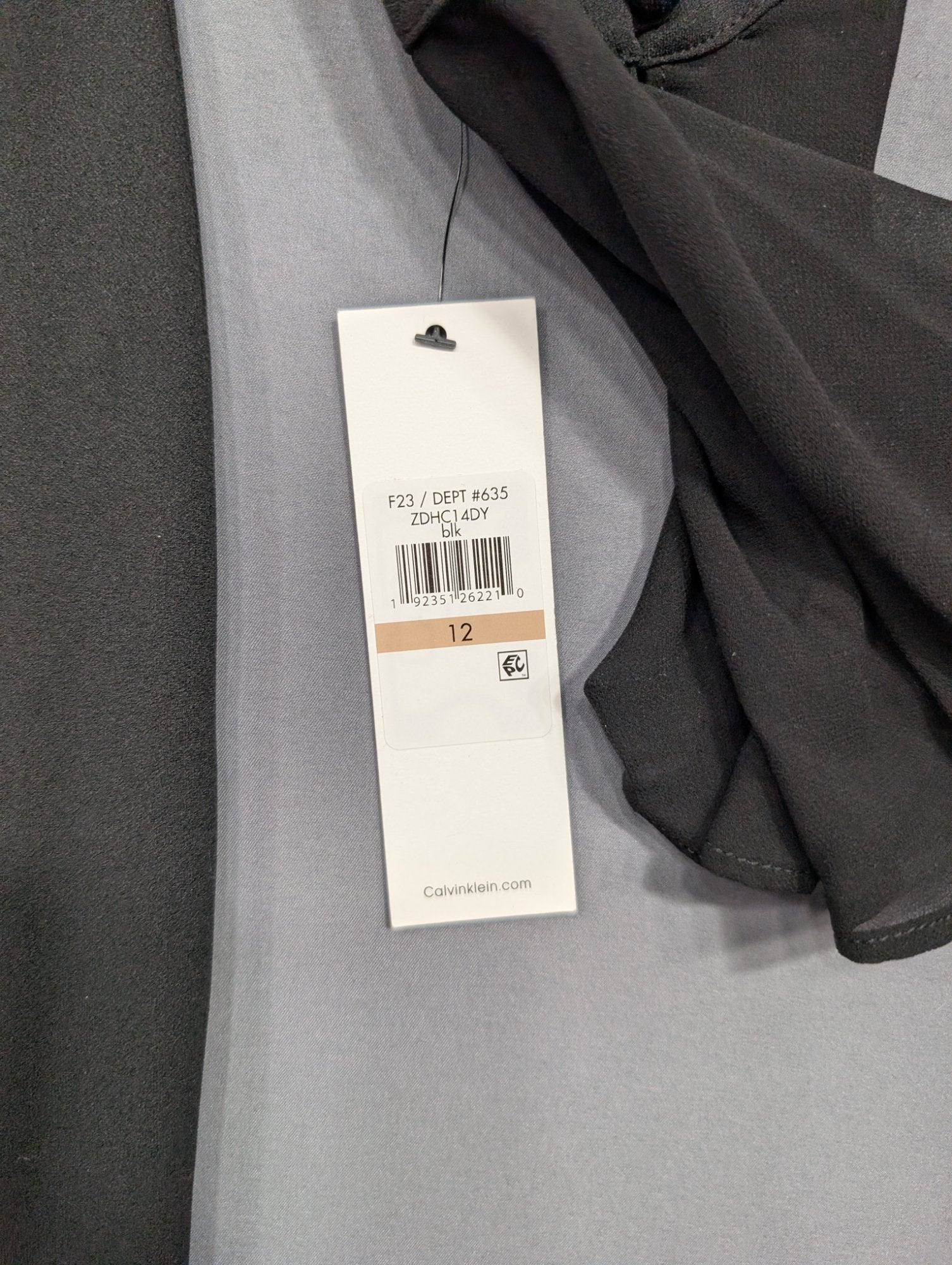 Calvin Klein Black Bell Sleeve Sheath Dress Size 12 NWT
