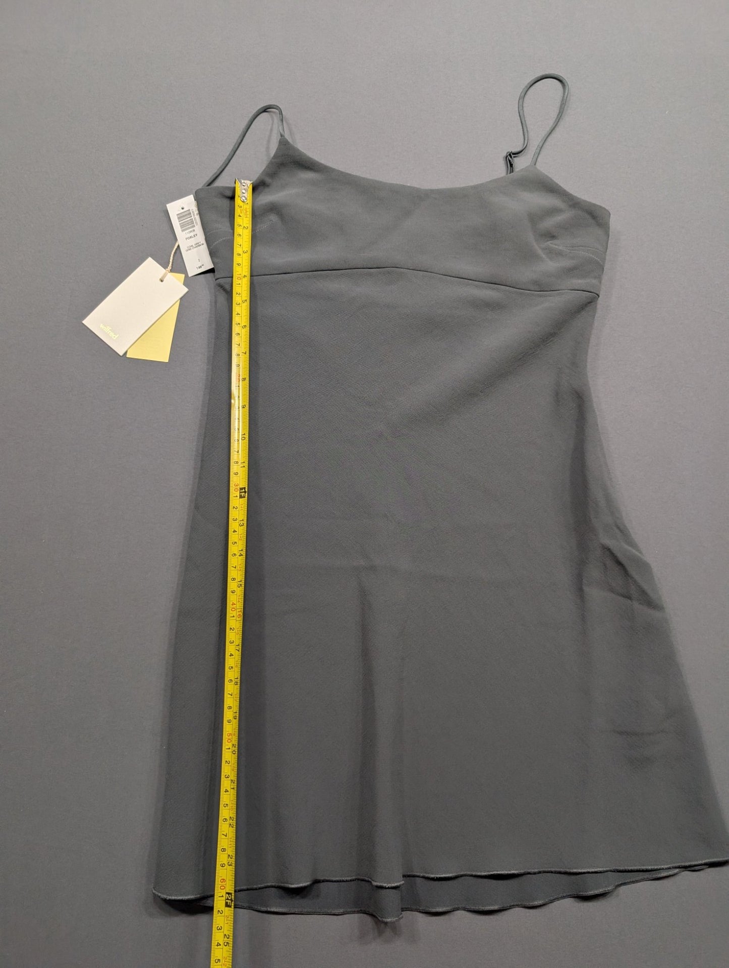 Foxley Coal Grey Mini Slip Dress Spaghetti Strap NWT Size 2
