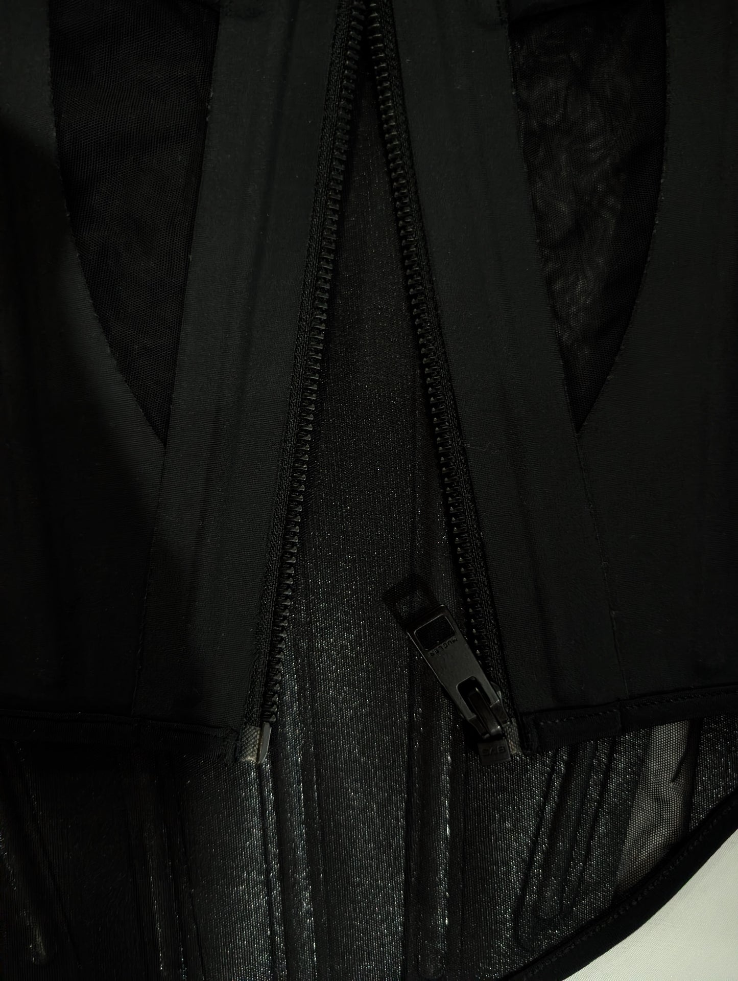Mugler x H&M Black Mesh Corset Top with Adjustable Straps