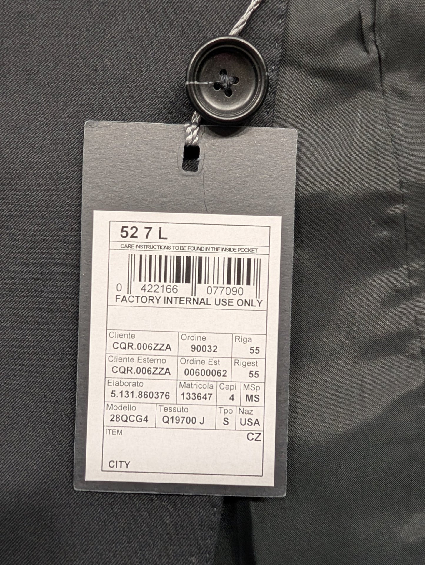 Z Zegna City Suit Jacket Dark Grey 52 EU / 42 US NWT