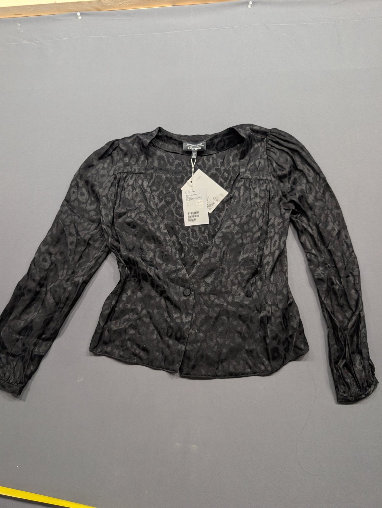 & Other Stories Los Angeles Atelier Leopard Blouse Black US 2