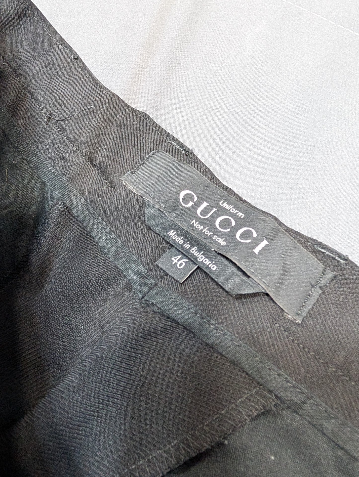 Gucci Uniform Dress Trousers Black Flat Front Slim Pants Size 46 for staff only not for sale