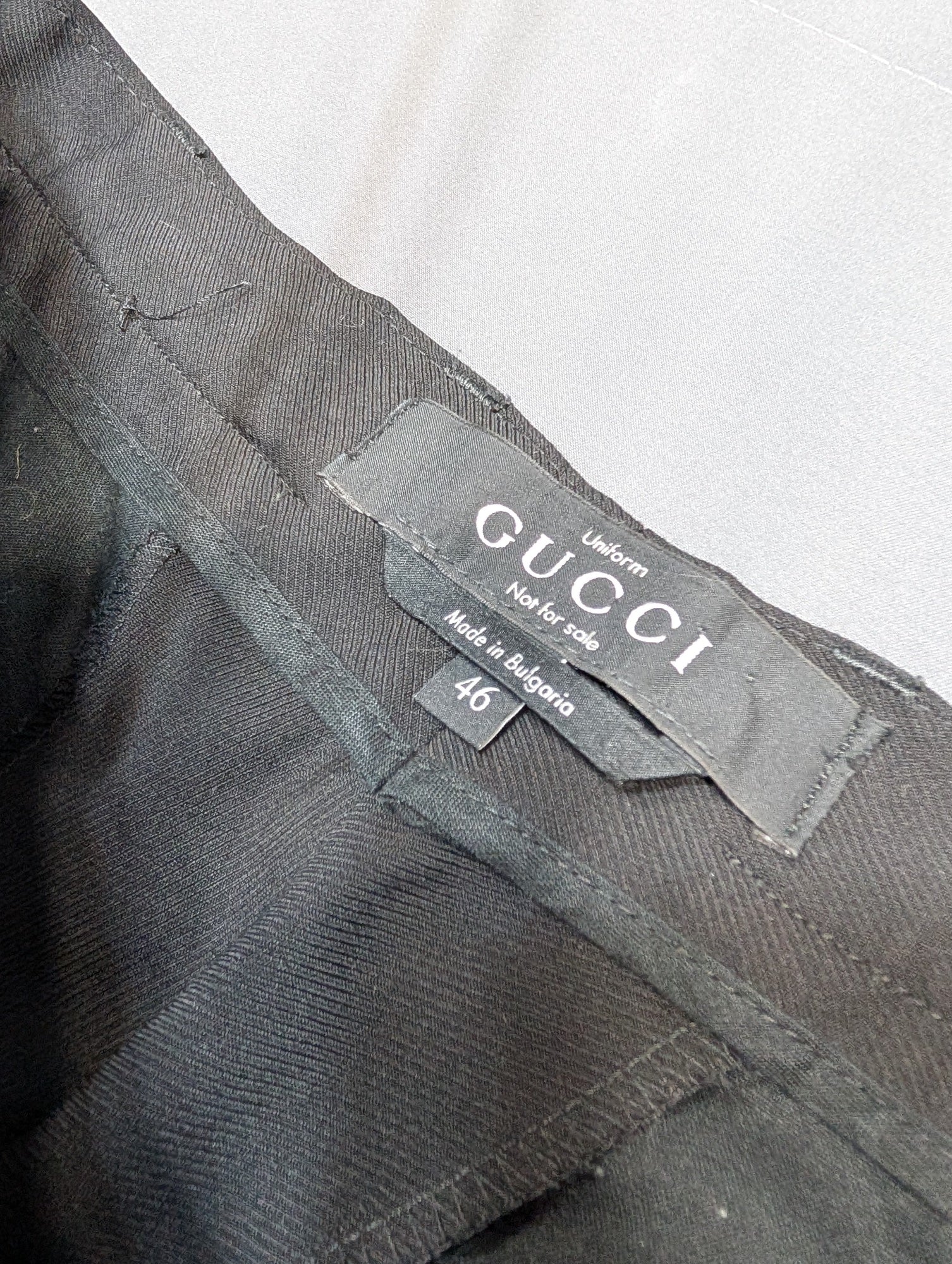 Gucci Uniform Dress Trousers Black Flat Front Slim Pants Size 46 for staff only not for sale