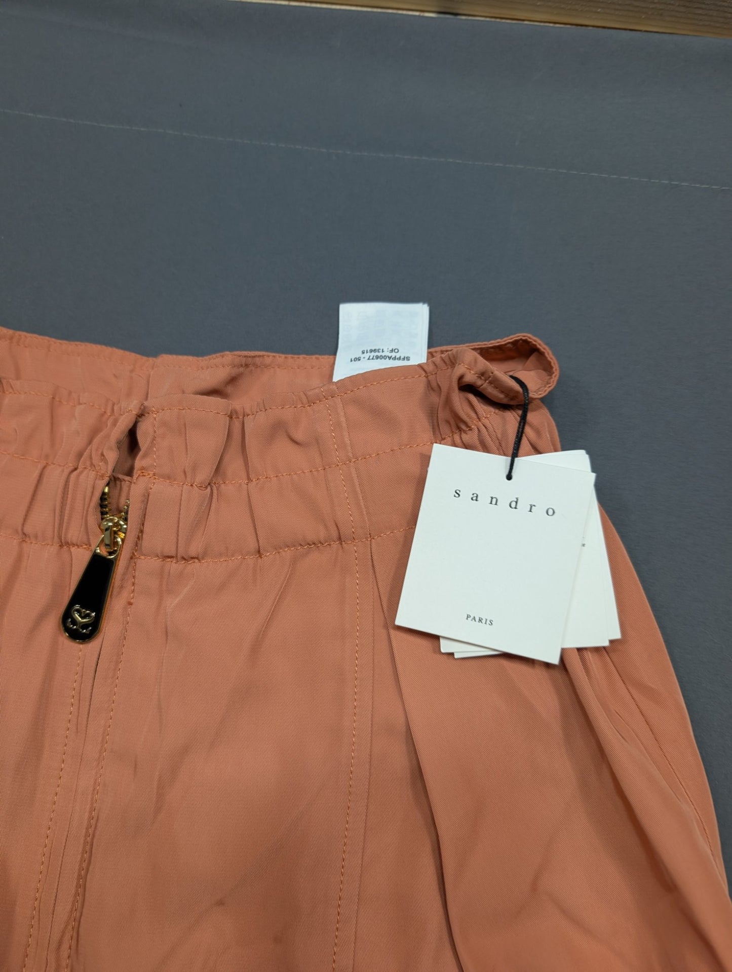 Sandro Paris Cargo Pants Terracotta Size 36 NWT Jogger