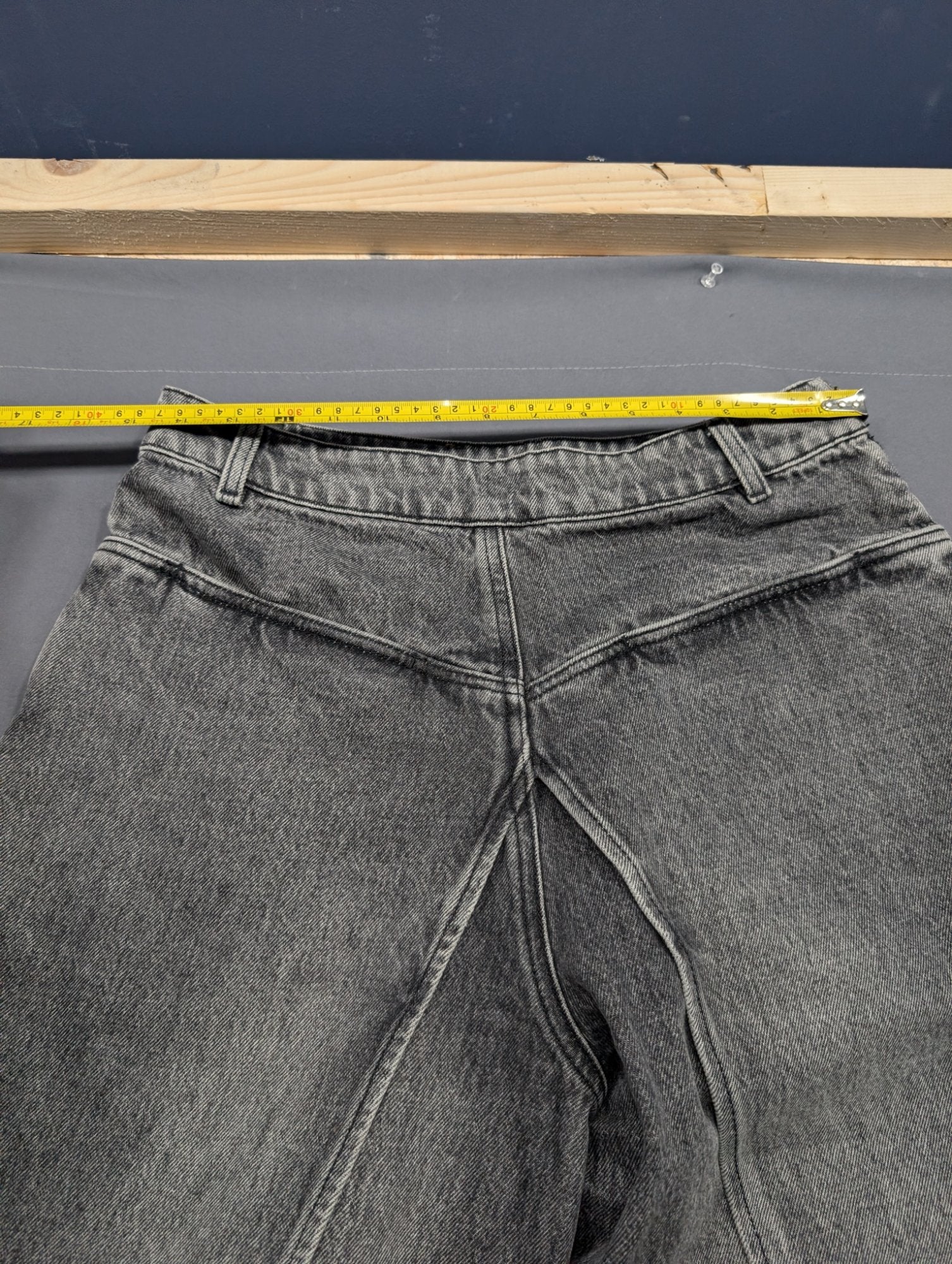 Rarely Alike Grey Wide Leg Baggy Jeans Size M Acid Wash Denim