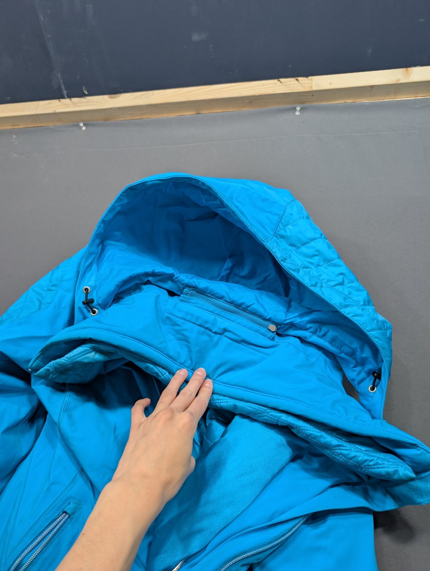 Spyder Girls Ski Jacket Size 12 Teal Blue Hooded Winter Snow