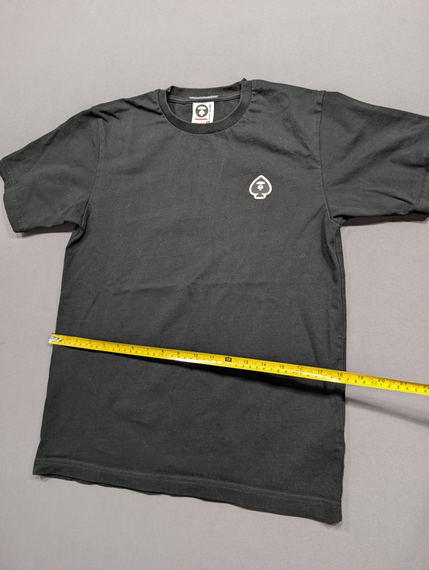 AAPE By A Bathing Ape Spade Logo Black Tee T-Shirt Size S